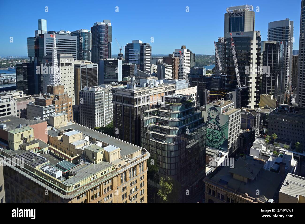 Il CBD del centro cittadino alla luce del mattino, Sydney NSW Foto Stock