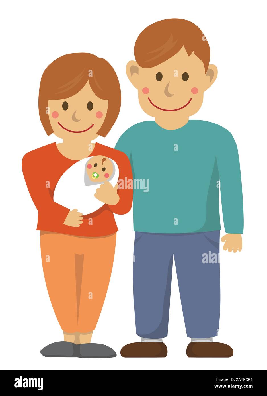 Felice illustrazione vettoriale di famiglia / con il bambino Illustrazione Vettoriale