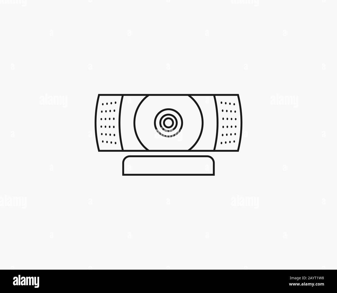 Icona fotocamera, webcam. Illustrazione vettoriale, design piatto. Illustrazione Vettoriale