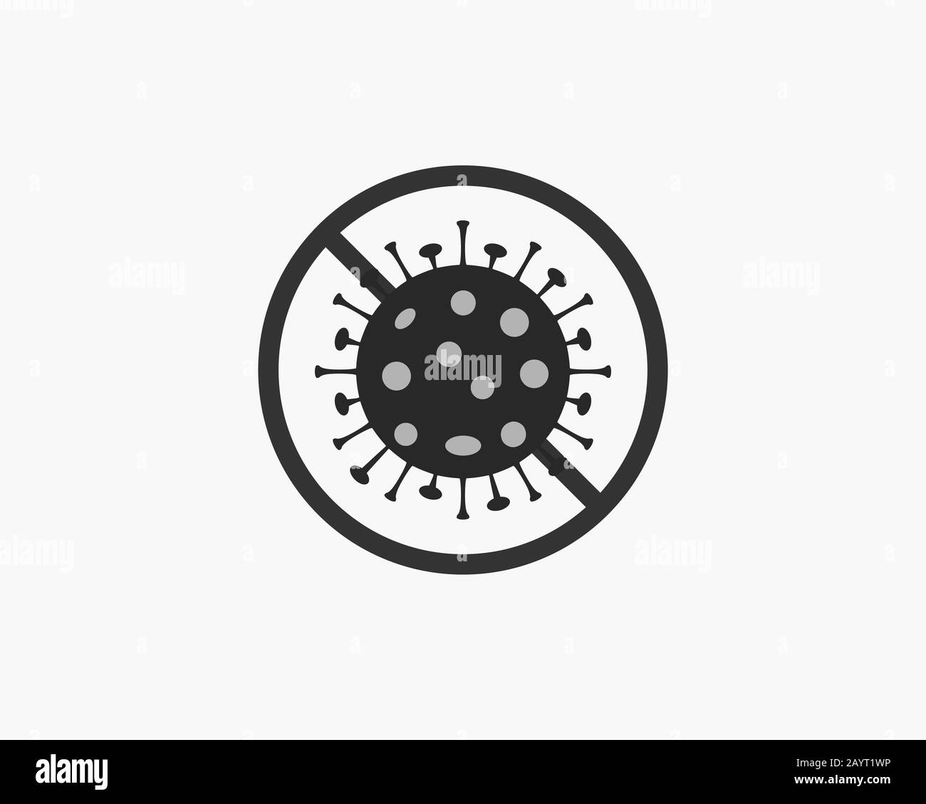 Nessun virus, malattia, icona di influenza. Illustrazione vettoriale, design piatto. Illustrazione Vettoriale