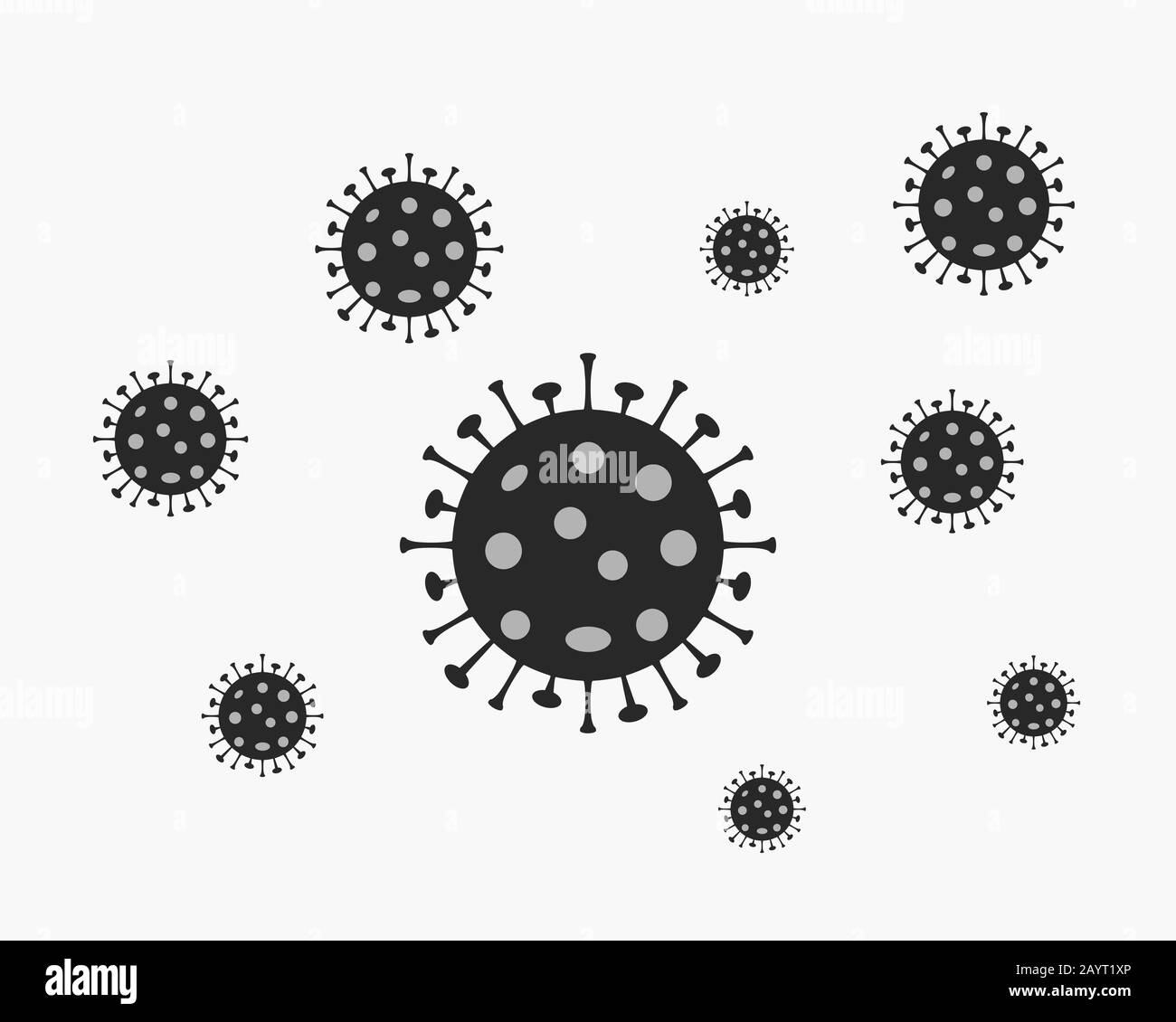 Virus, malattia, icona influenza. Illustrazione vettoriale, design piatto. Illustrazione Vettoriale