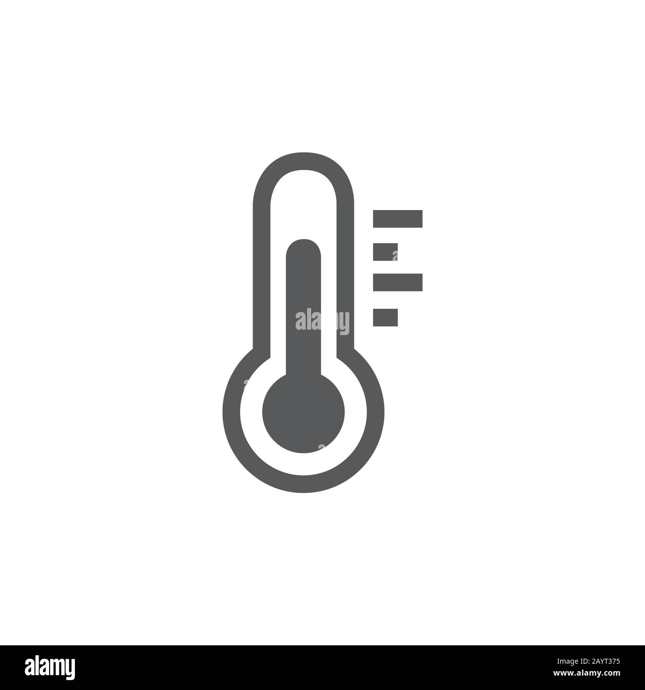 Icona termometro su sfondo bianco Illustrazione Vettoriale