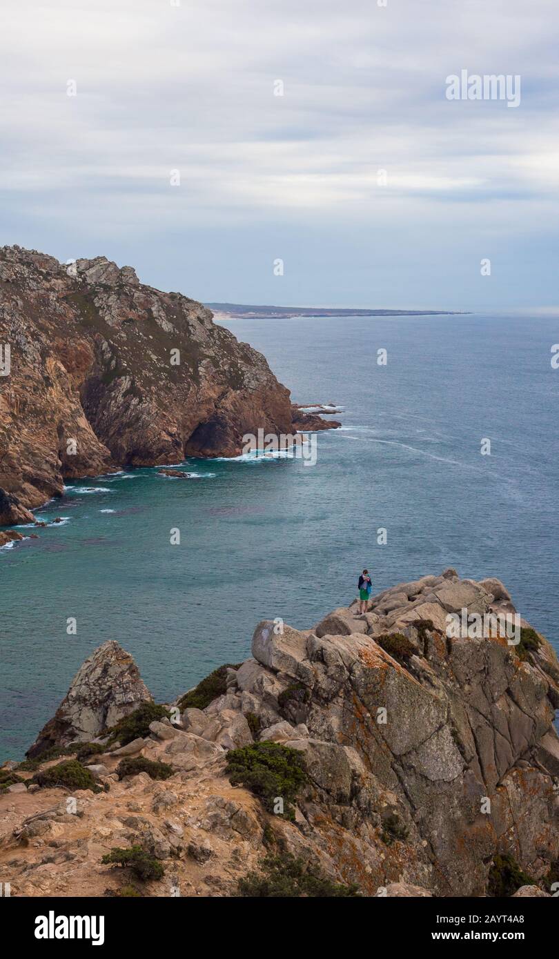 CABO DA ROCA, Portogallo - 20 Settembre 2019: Turistico a Cabo da Roca. Capo Roca Foto Stock