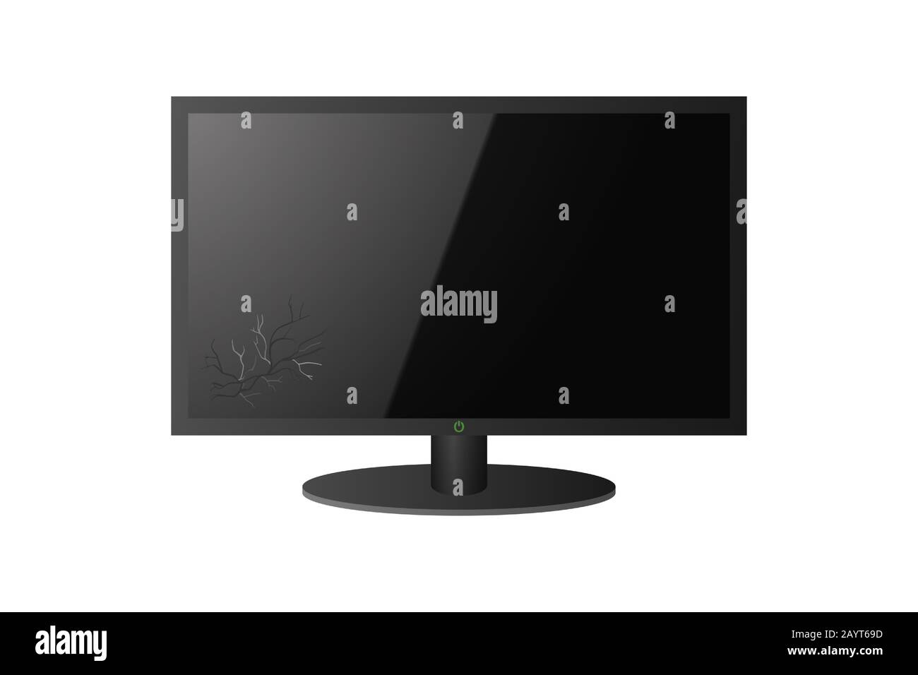 Lo schermo del computer è rotto. Display smash. Illustrazione del vettore. Illustrazione Vettoriale