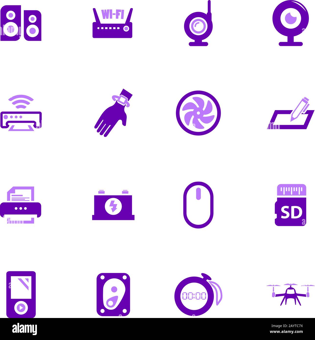 Dispositivi di set di icone Illustrazione Vettoriale