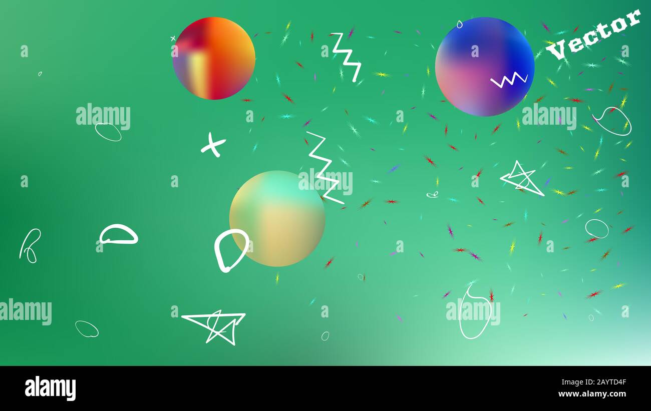 Il buon spazio a tema sfondo illustrazione. Illustrazione, liscia. Professionale ad alta risoluzione e fresco. Stelle, pianeti, segni. Universo colorato nuove stelle Illustrazione Vettoriale