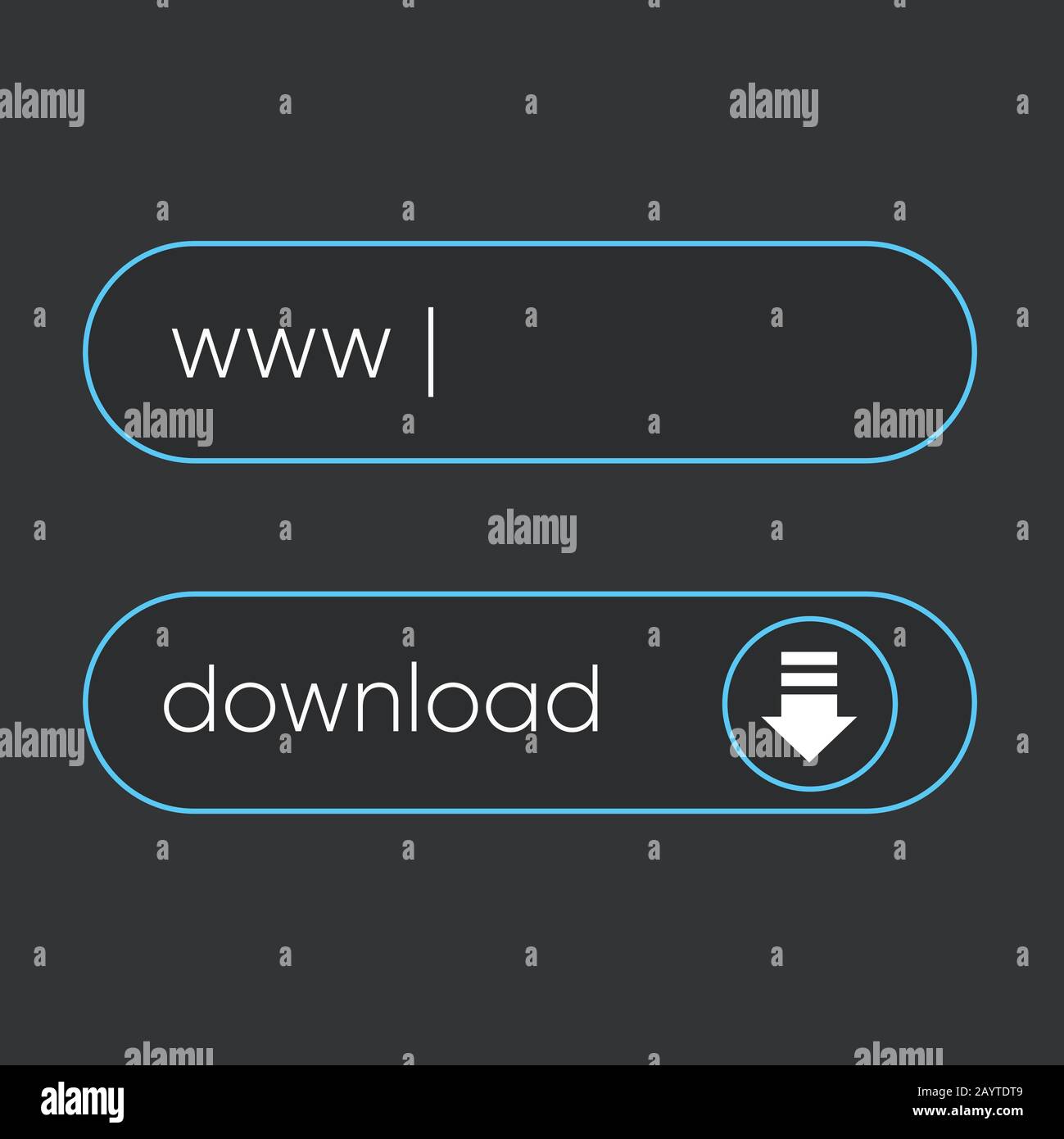 Menu del pulsante di navigazione modello in stile piatto. Icona per negozio online, gioco, banner. Set di pulsanti vettore Illustrazione Vettoriale