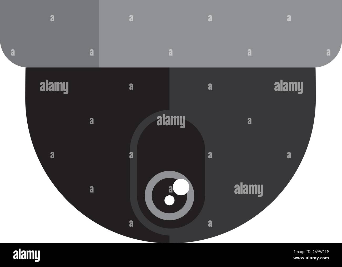 icona telecamera dome di sorveglianza (telecamera di sicurezza) Illustrazione Vettoriale