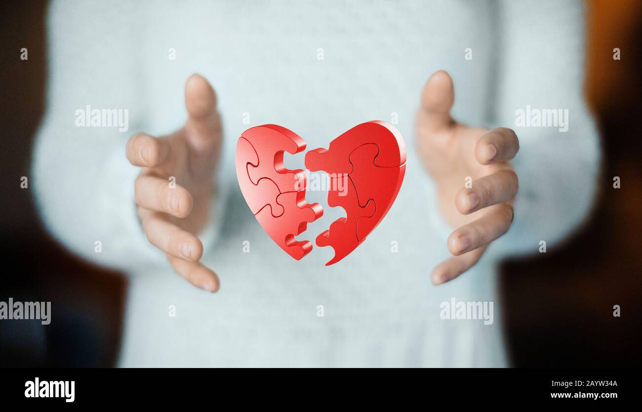 Concetto di giorno di San Valentino. Sfondo dei cuori. rendering 3d Foto Stock