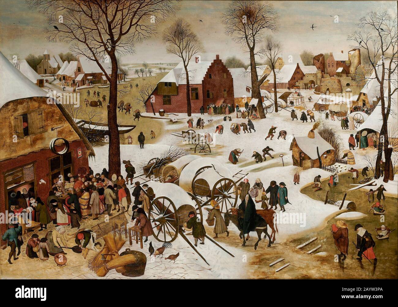 Il Censimento Di Betlemme (La Numerazione A Betlemme). Museo: Museo Mayer van den Bergh, Anversa. AUTORE: PIETER IL BRUEGHEL PIÙ GIOVANE. Foto Stock