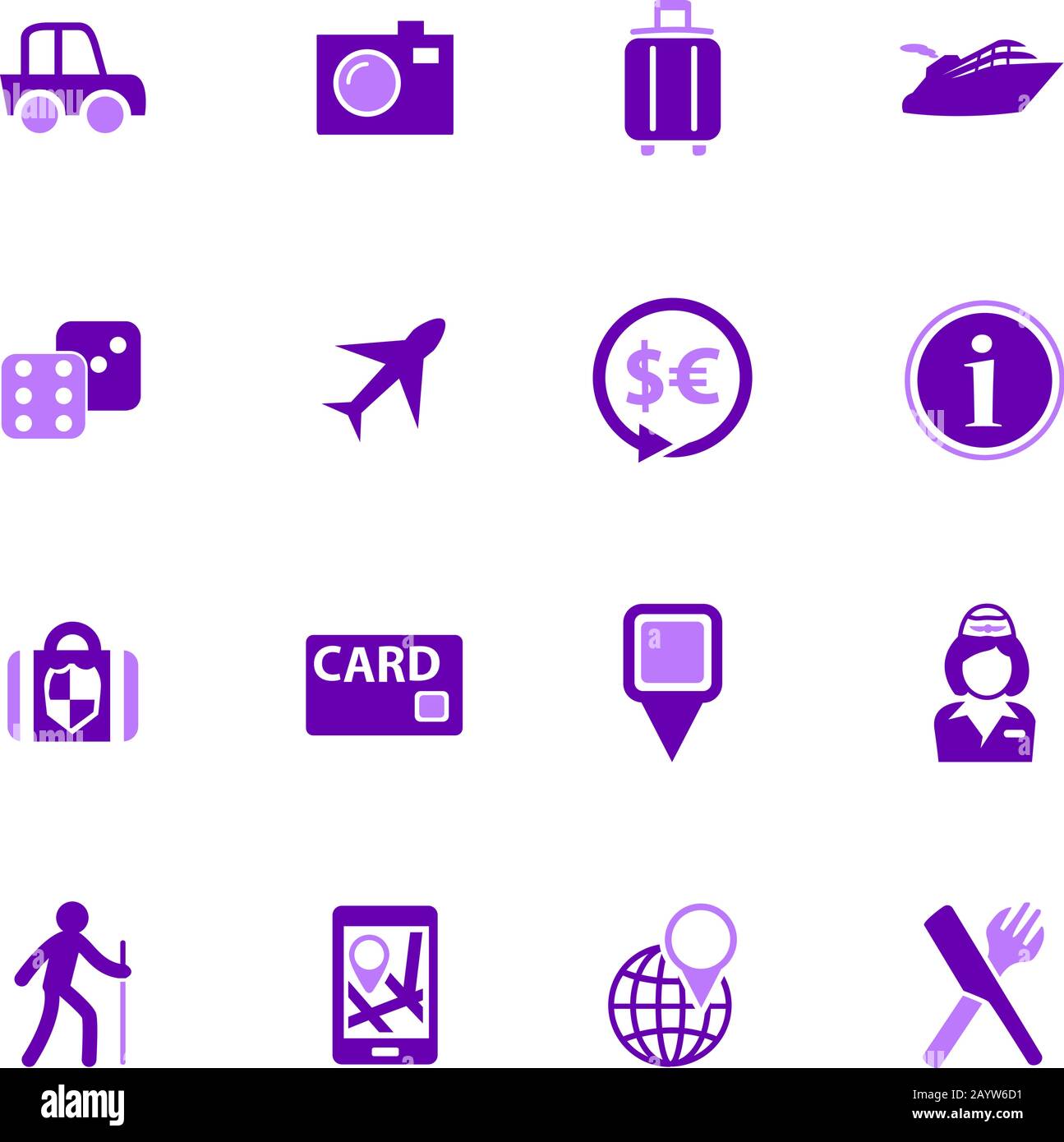 Viaggio set di icone Illustrazione Vettoriale