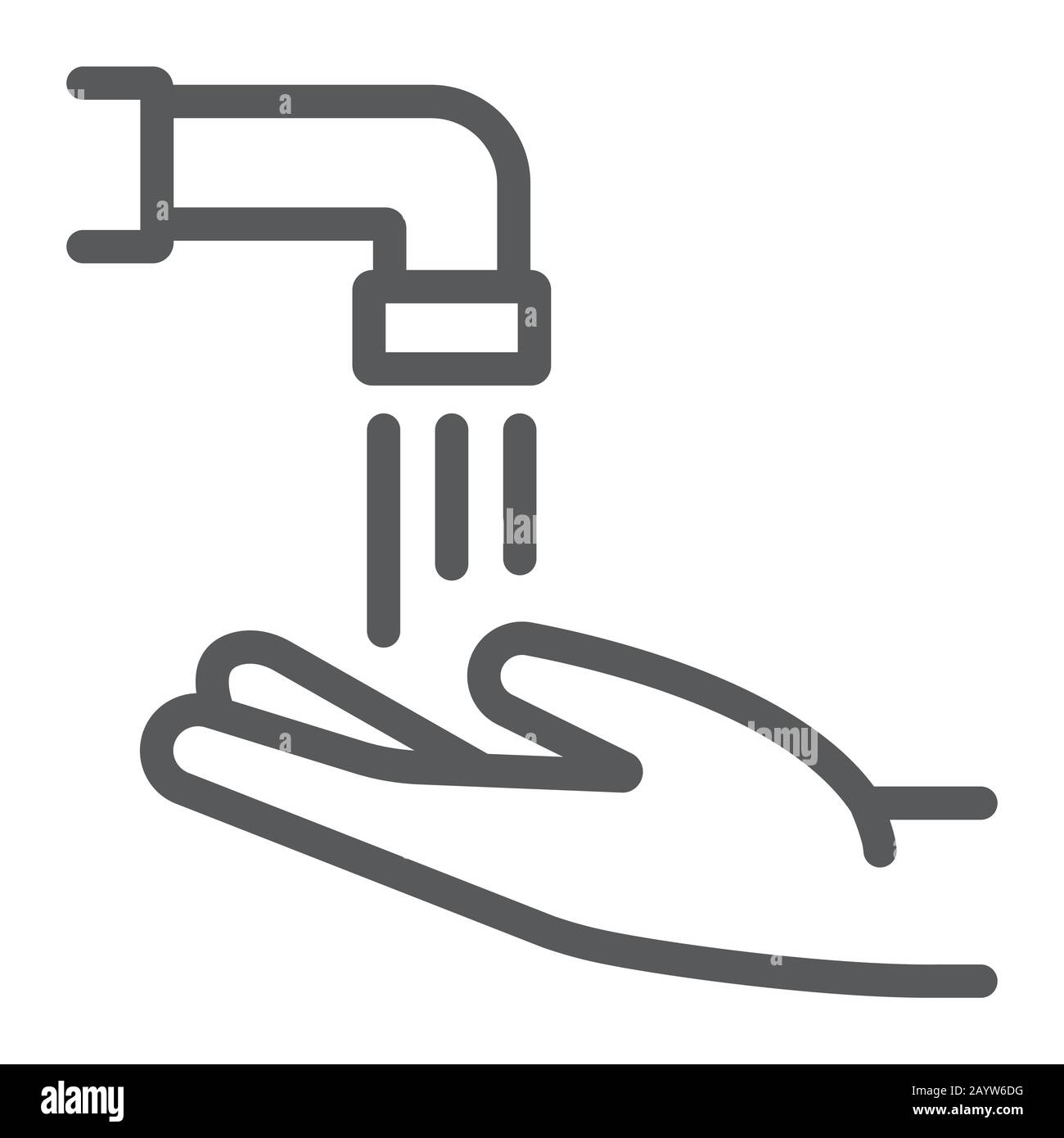 Islamic Wudu line Icon, ramadan e islam, Hand washing sign, grafica vettoriale, un pattern lineare su sfondo bianco, eps 10. Illustrazione Vettoriale
