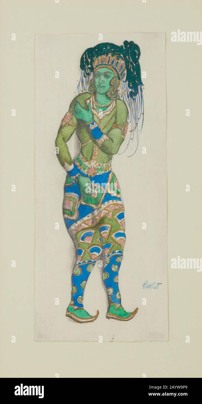 Costume per il Balletto 'Blue God' di R. Hahn. Museo: COLLEZIONE privata. Autore: Leon Bakst. Foto Stock
