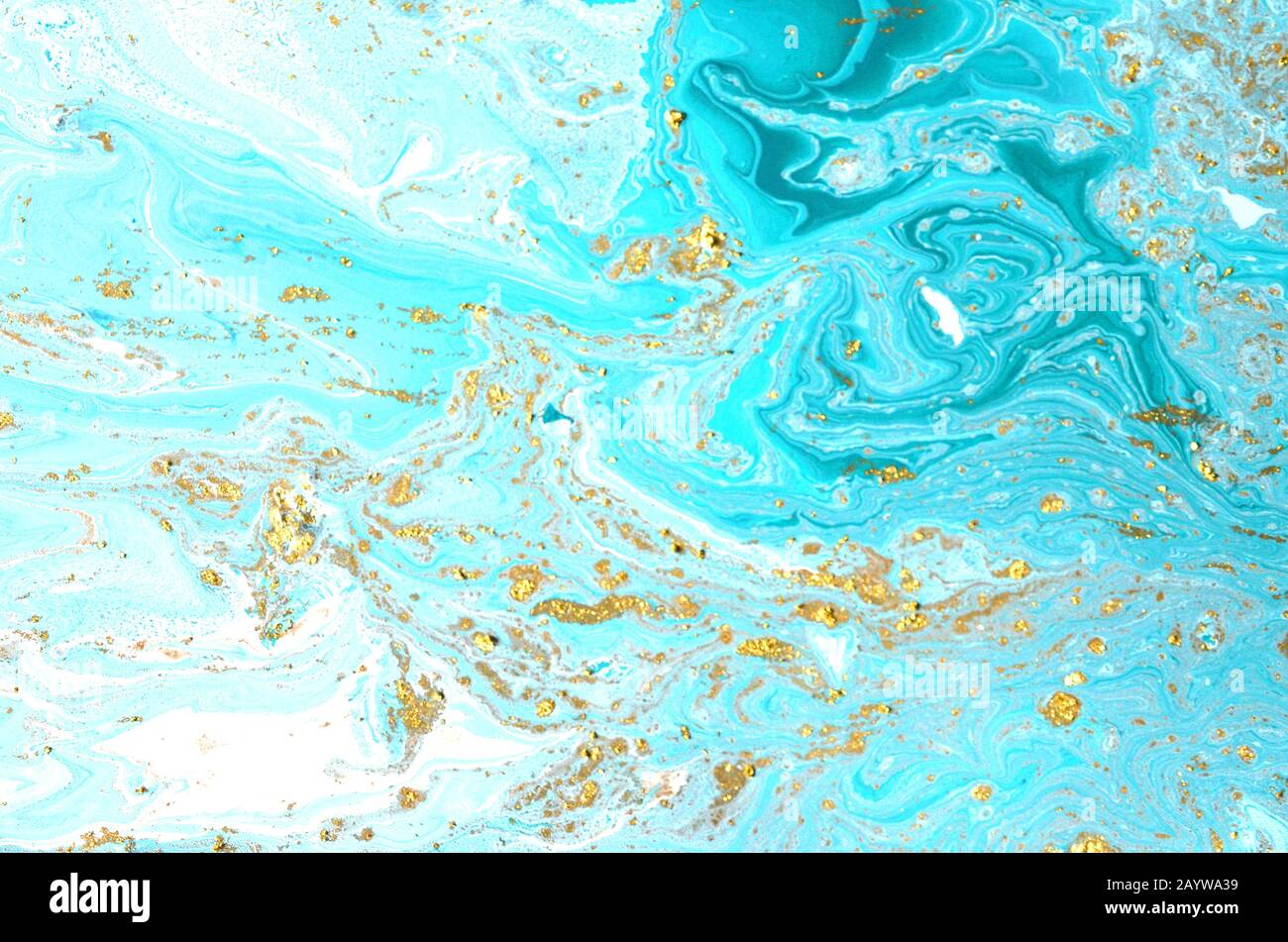 Abstract fluido blu sullo sfondo dell'arte. Arte digitale. Foto Stock