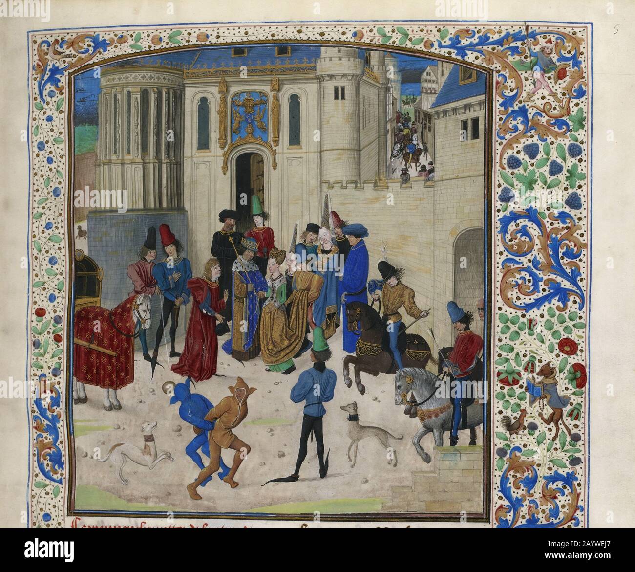 Arrivo di Isabeau de Bavaria a Parigi (in miniatura dal Grandes Chroniques de France di Jean Froissart). MUSEO: BIBLIOTHEQUE NATIONALE DE FRANCE. Autore: Anonimo. Foto Stock