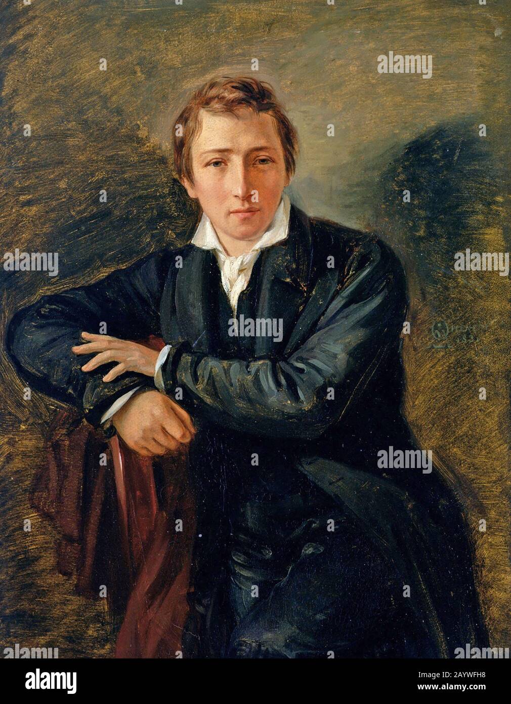 Heinrich HEINE (1797-1856) poeta e scrittore tedesco nel 1831 di Moritz Oppenheim Foto Stock
