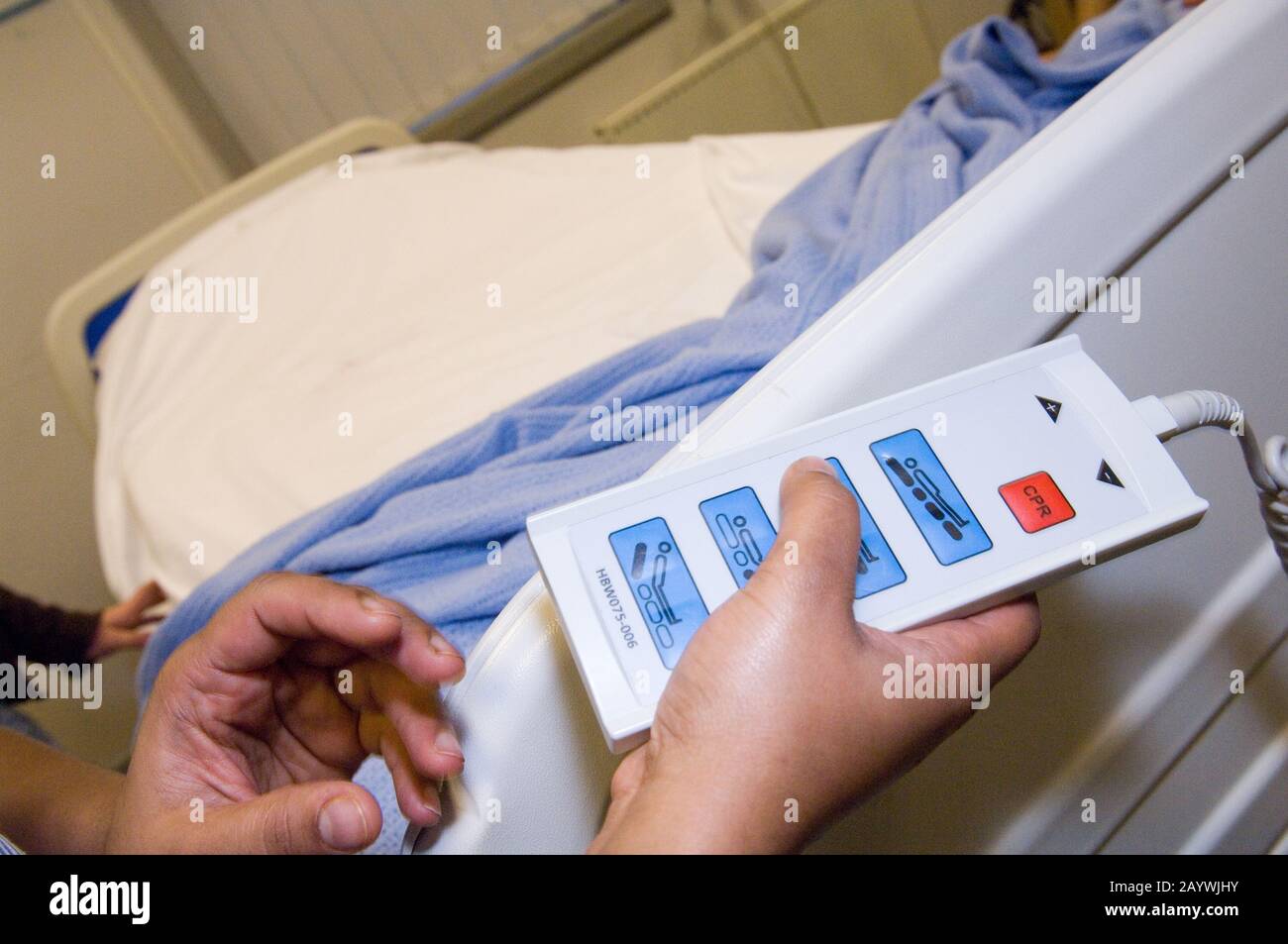 Pannello Di Controllo Del Letto Dell'Ospedale Foto Stock