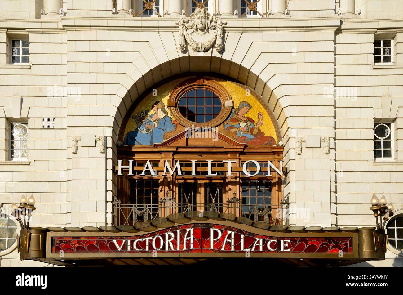 Londra, Inghilterra, Regno Unito. Hamilton al Victoria Palace Theatre (Feb 2020) Foto Stock