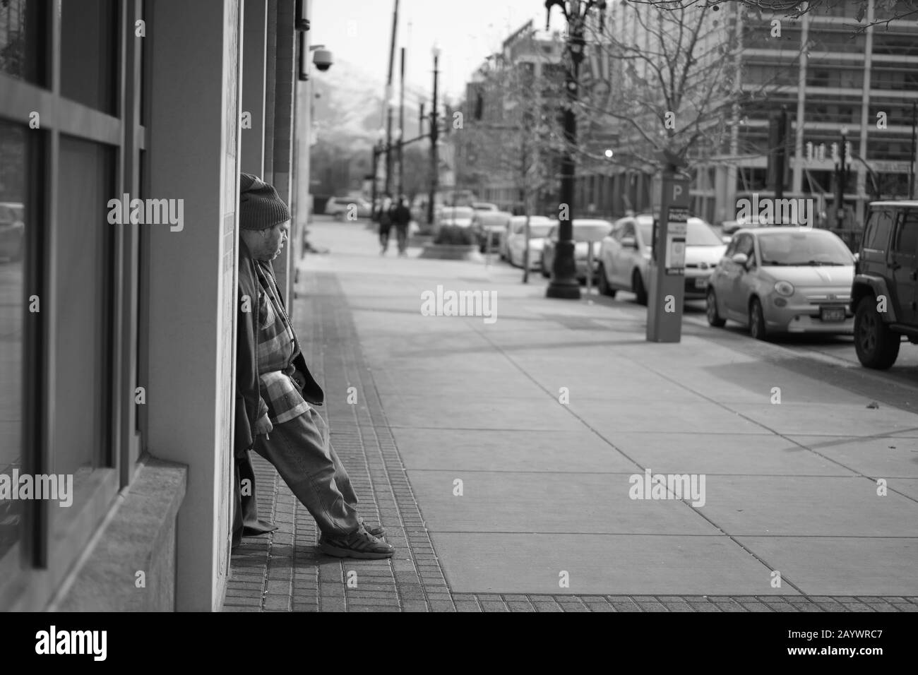 Povertà colpita transitorio vivere per le strade (nessun modello di rilascio richiesto -- solo uso editoriale). Foto Stock