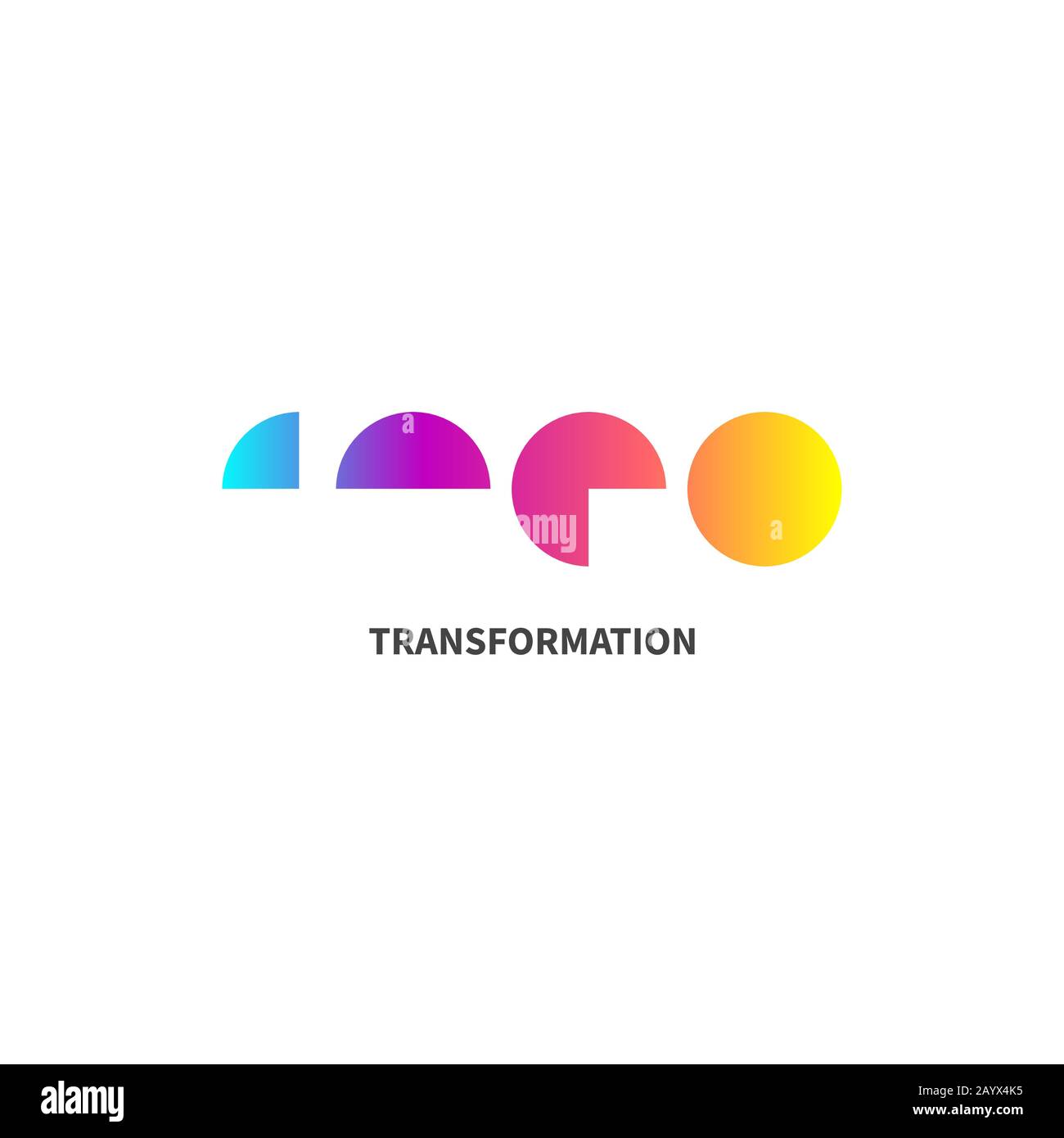 Icona di trasformazione, logo di trasformazione astratta del gradiente, simbolo di coaching, concetto di vettore di trasformazione Illustrazione Vettoriale