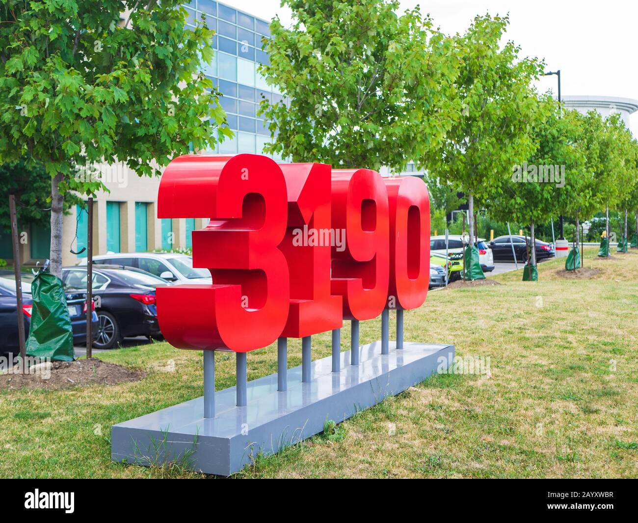 Numeri di edifici artistici sulla strada. Foto Stock