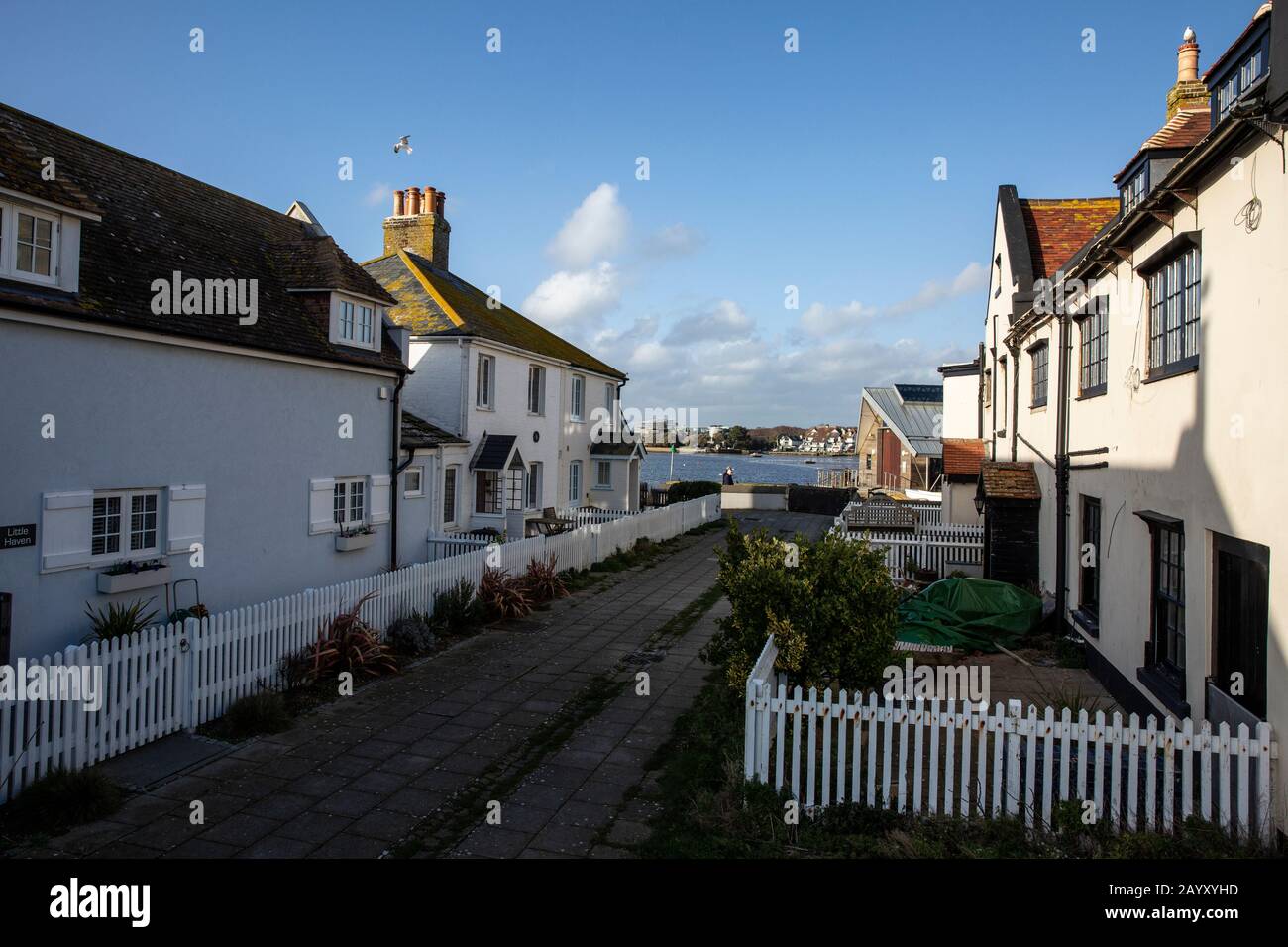 Mudeford Quay, Vicino Christchurch, Dorset, Inghilterra, Regno Unito Foto Stock