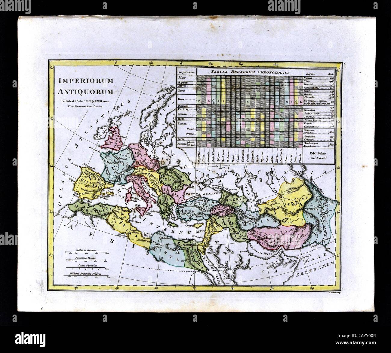 1808 Wilkinson Mappa Antica Foto Stock