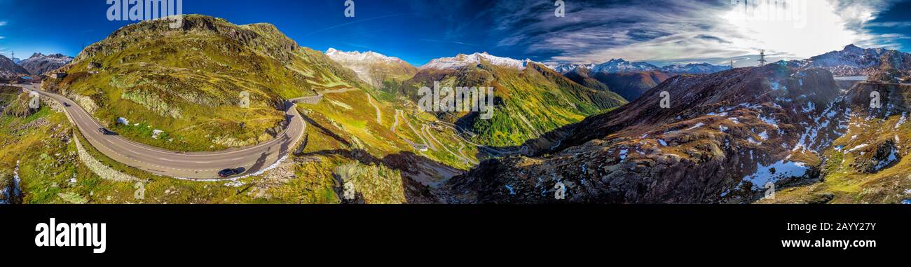 Passo Grimsel e Furka in Svizzera, Canton Vallese, Svizzera, Europa. Foto Stock