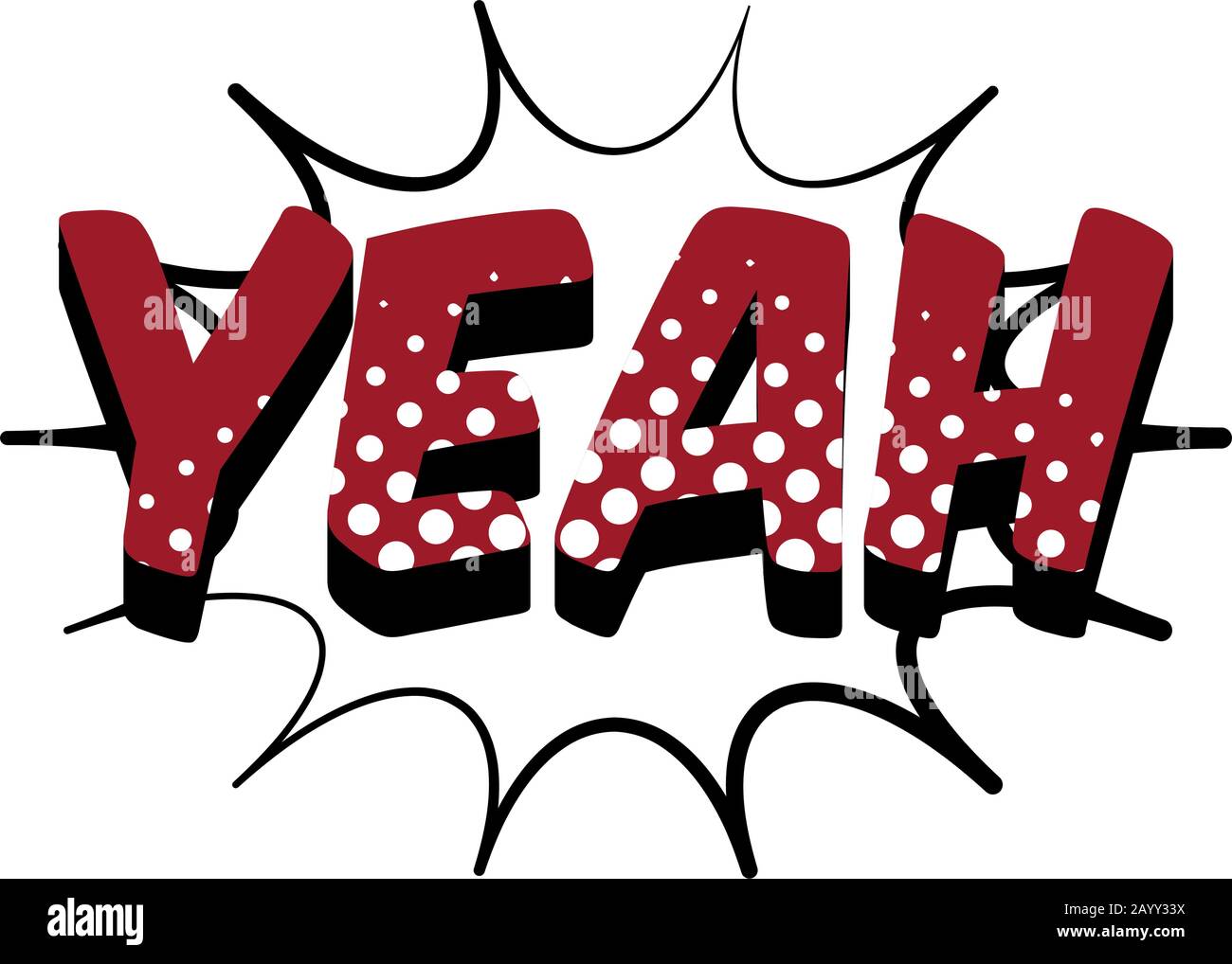 Espressione fumetto di Yeah Illustrazione Vettoriale