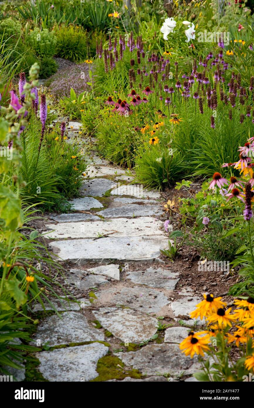 Giardini, Chanticleer Inn, Door County, Wisconsin. Foto Stock