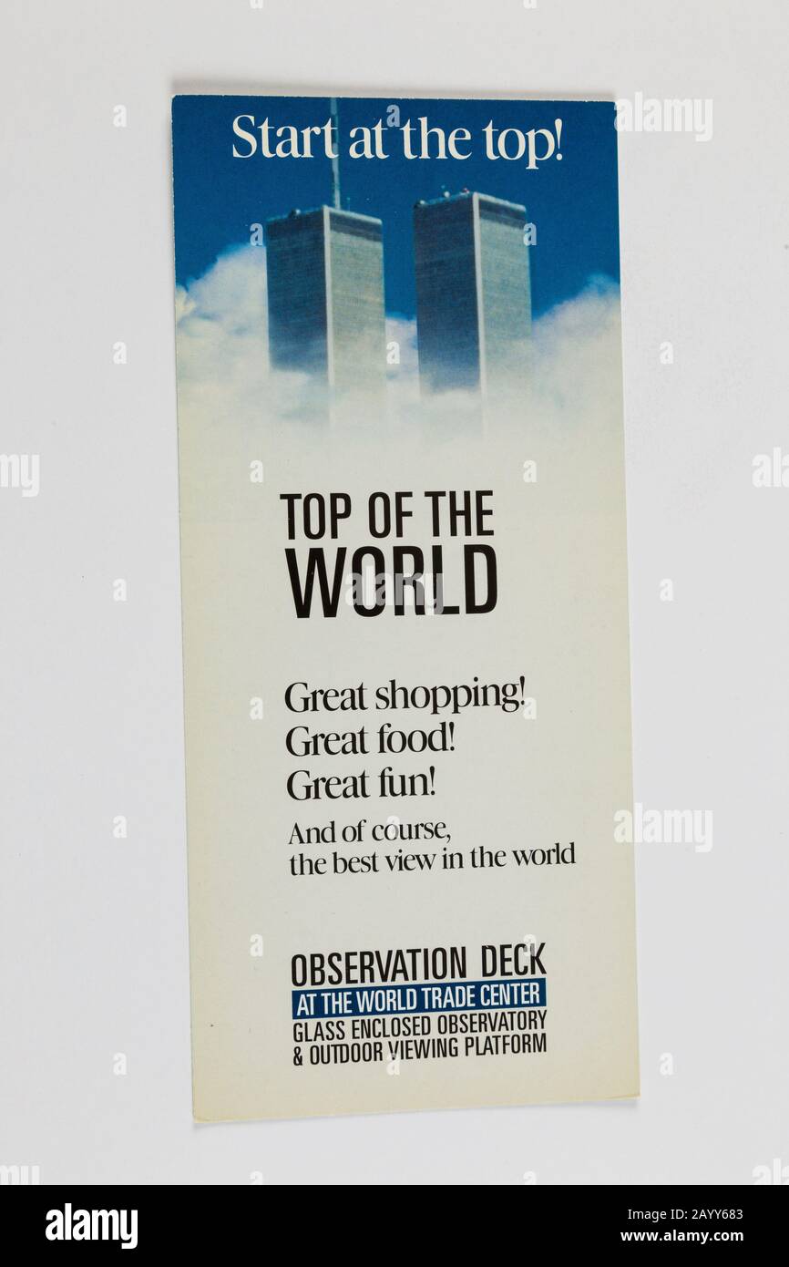 Brochure vintage World Trade "Top of the World", USA Foto Stock