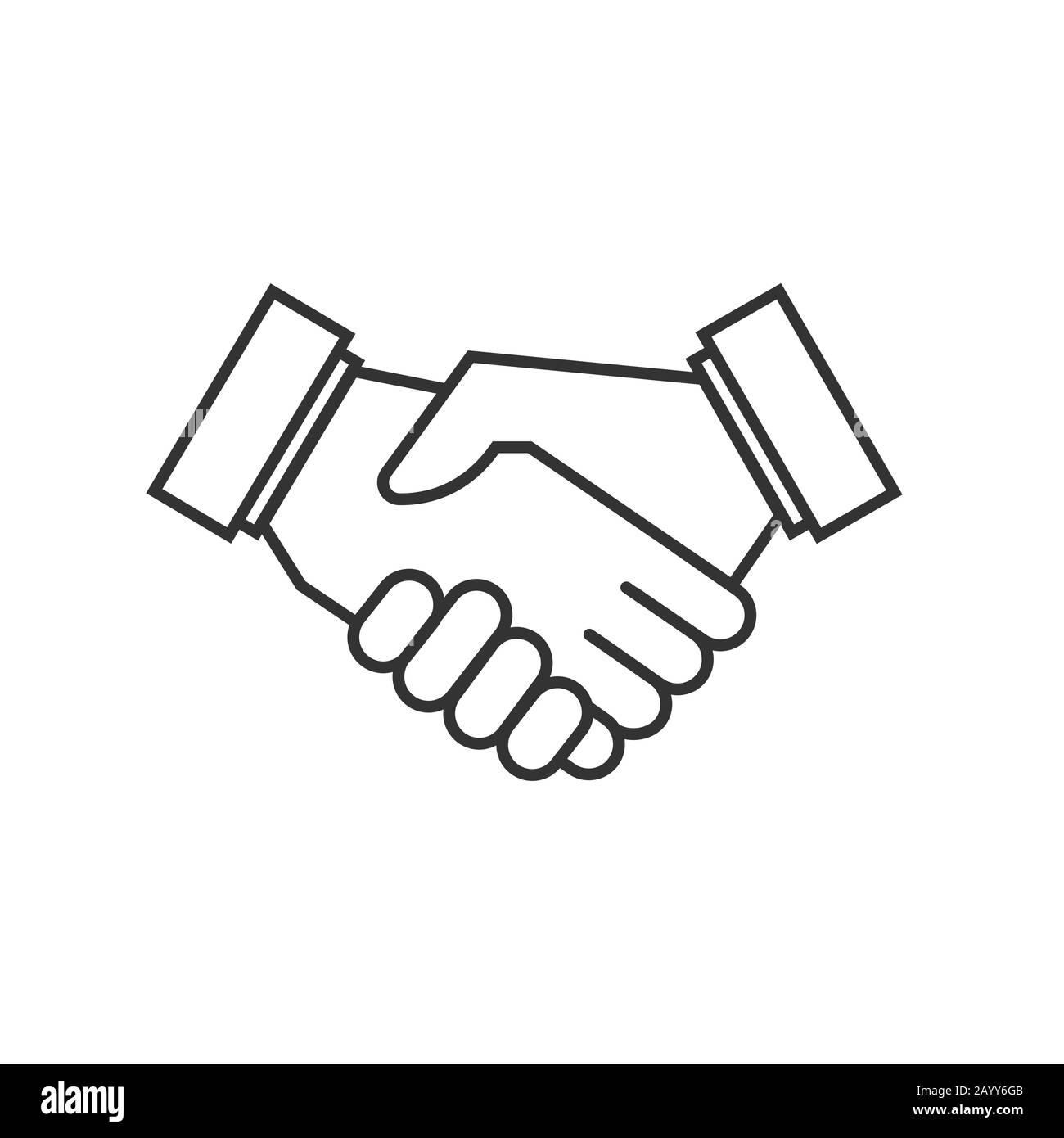 Icone vettoriali per handshake di Business Agreement. Simbolo di accordo collaborazione handshake, icona accordo illustrazione trattativa Illustrazione Vettoriale