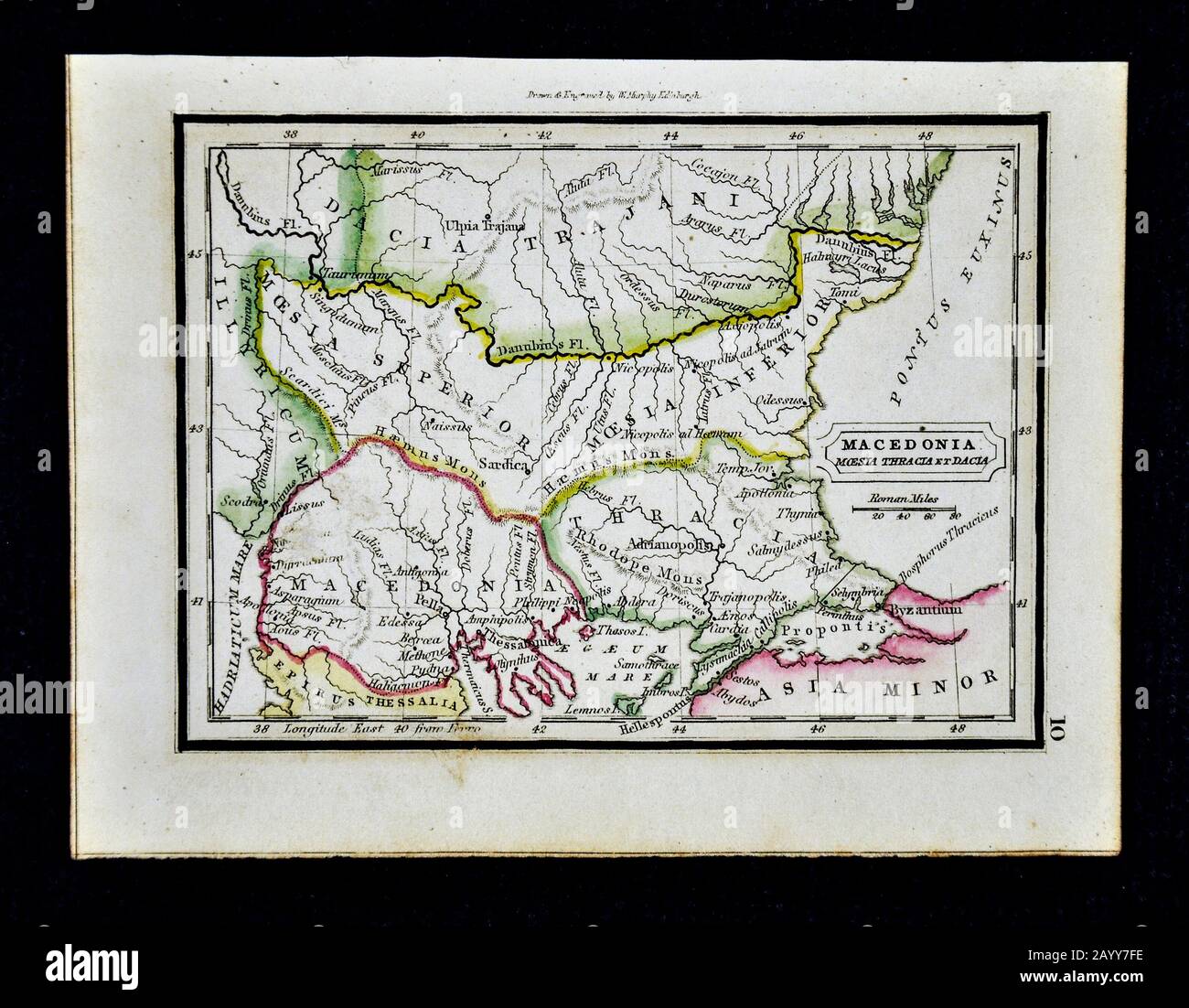 1832 Murphy Mappa Macedonia Antica Moesia Thracia et Dacia Grecia Turchia Bisanzio Balcani Foto Stock