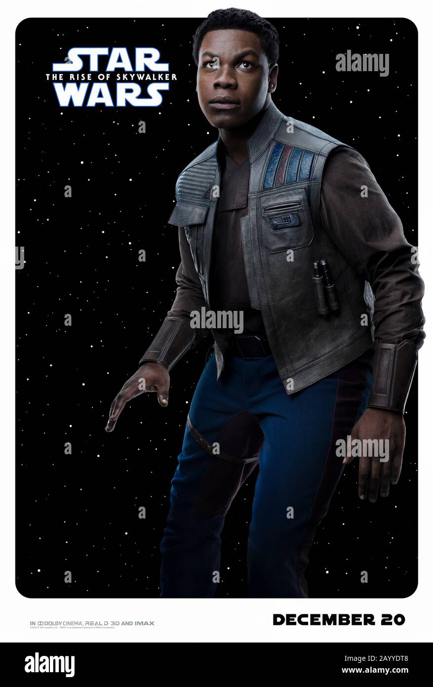 Star Wars: L'Ascesa di Skywalker (2019) diretta da J.J. Abrams e ha interpretato John Boyega come Finn nel capitolo finale della trilogia Skywalker. Foto Stock