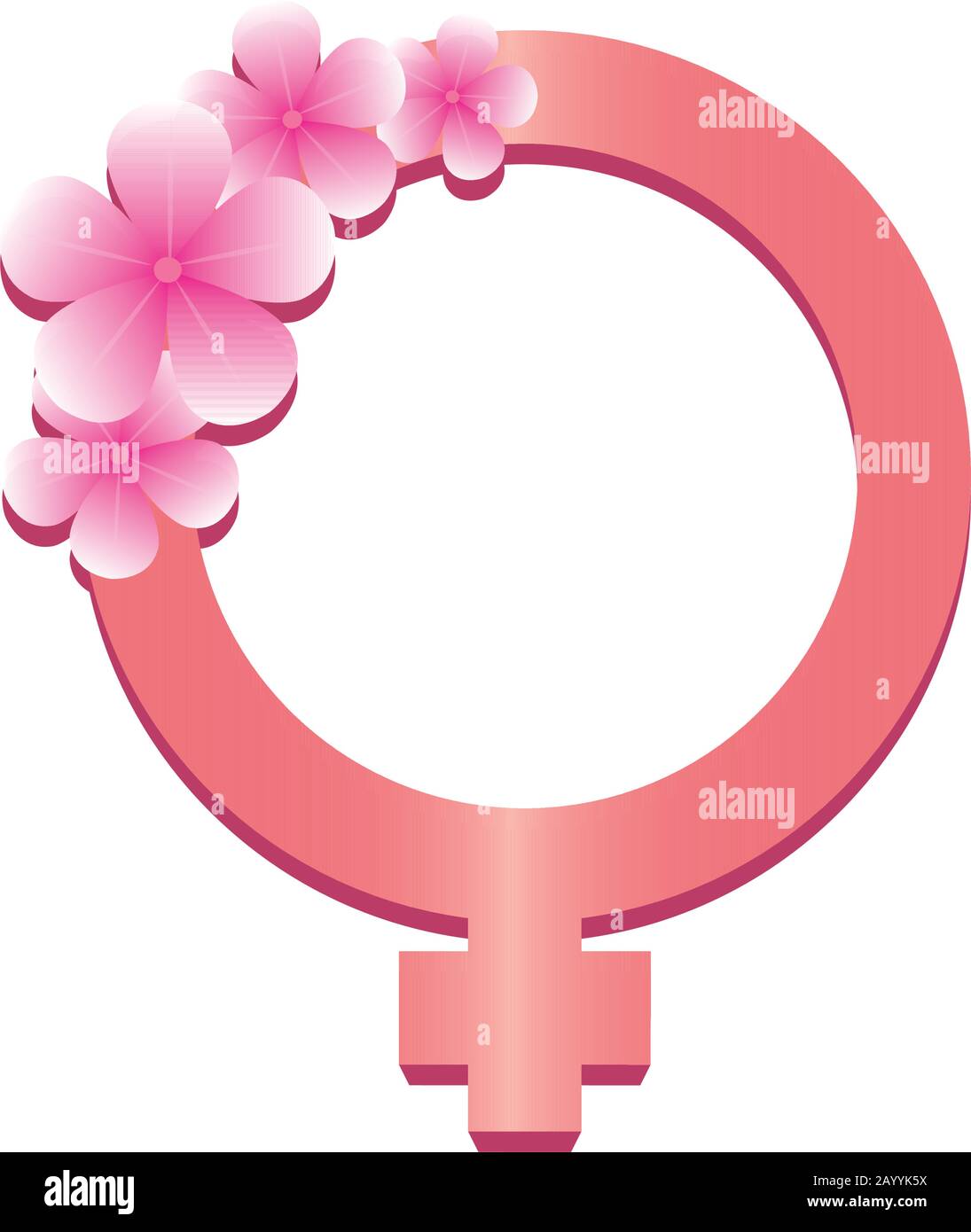 Simbolo donna rosa isolato Illustrazione Vettoriale