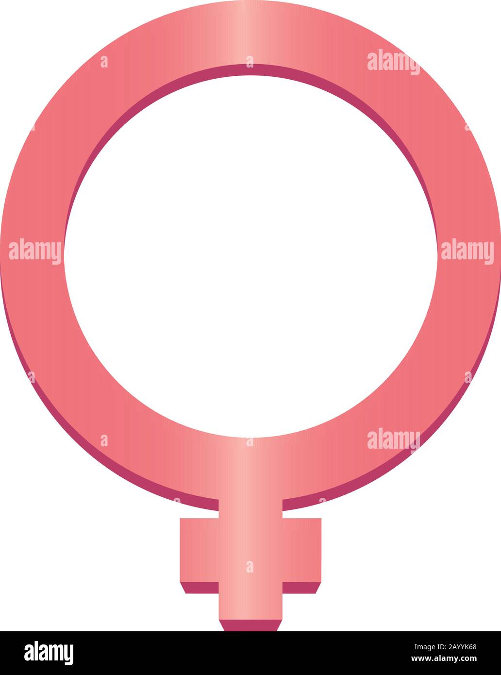 Simbolo donna rosa isolato Illustrazione Vettoriale