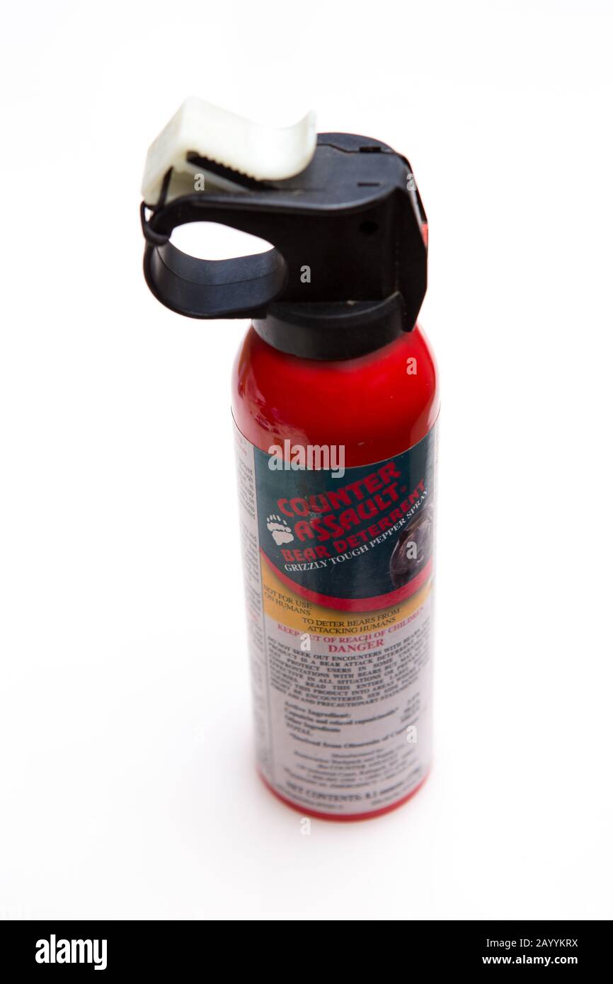 bomboletta spray per orso Foto stock - Alamy