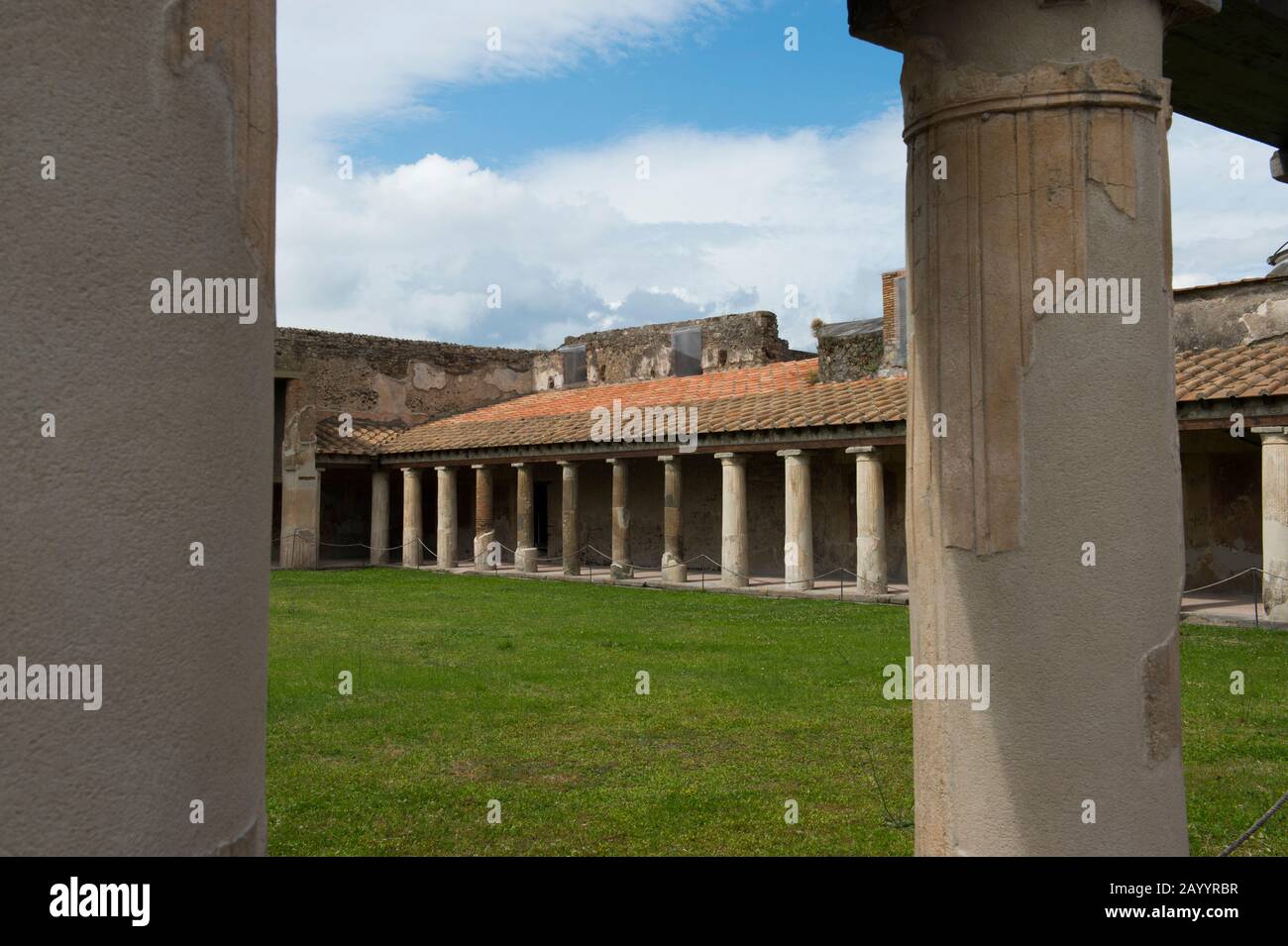 Le Terme Stabiane Palaestra di Pompei, in Italia, risalgono probabilmente al 5th secolo a.C. Foto Stock
