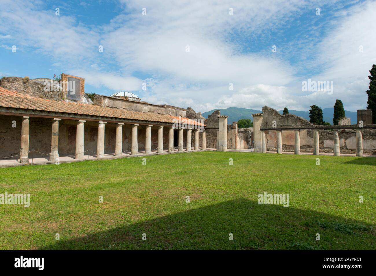 Le Terme Stabiane Palaestra di Pompei, in Italia, risalgono probabilmente al 5th secolo a.C. Foto Stock