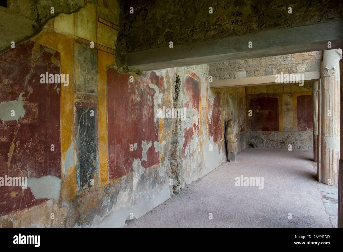 L'interno delle Terme Stabiane di Pompei, Italia, risale probabilmente al 5th secolo a.C. Foto Stock