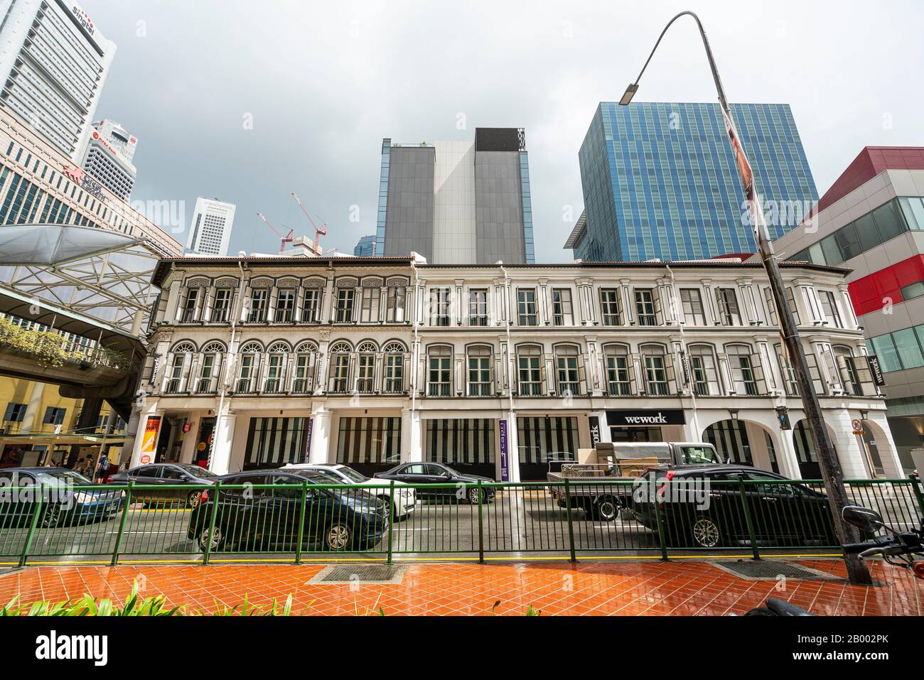 Singapore. Gennaio 2020. Un classico edificio in stile coloniale nel centro della città Foto Stock