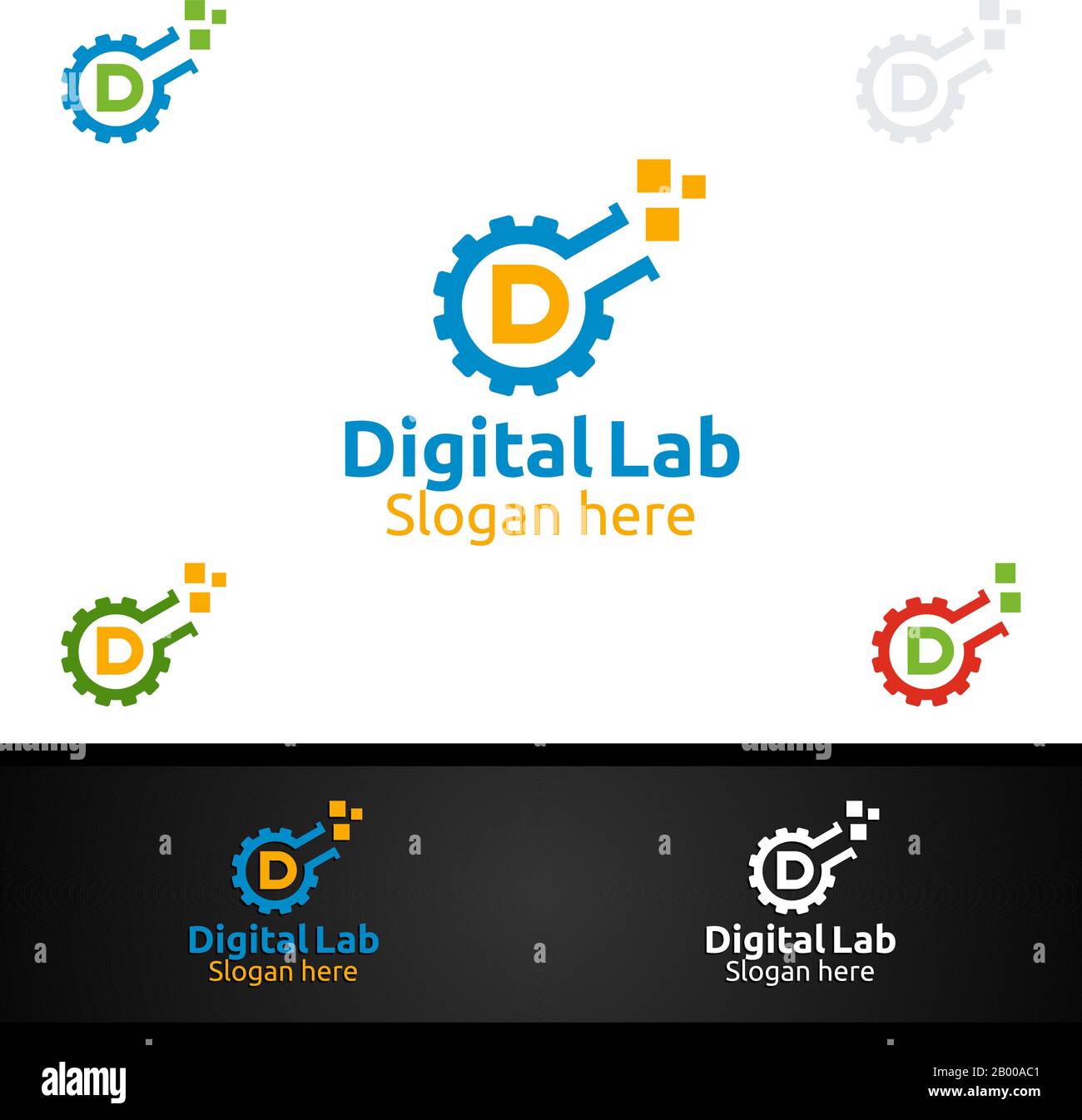 Digital Lab Letter D Per Digital Marketing Financial Advisor O Invest Vector Logo Design Icona Illustrazione Vettoriale