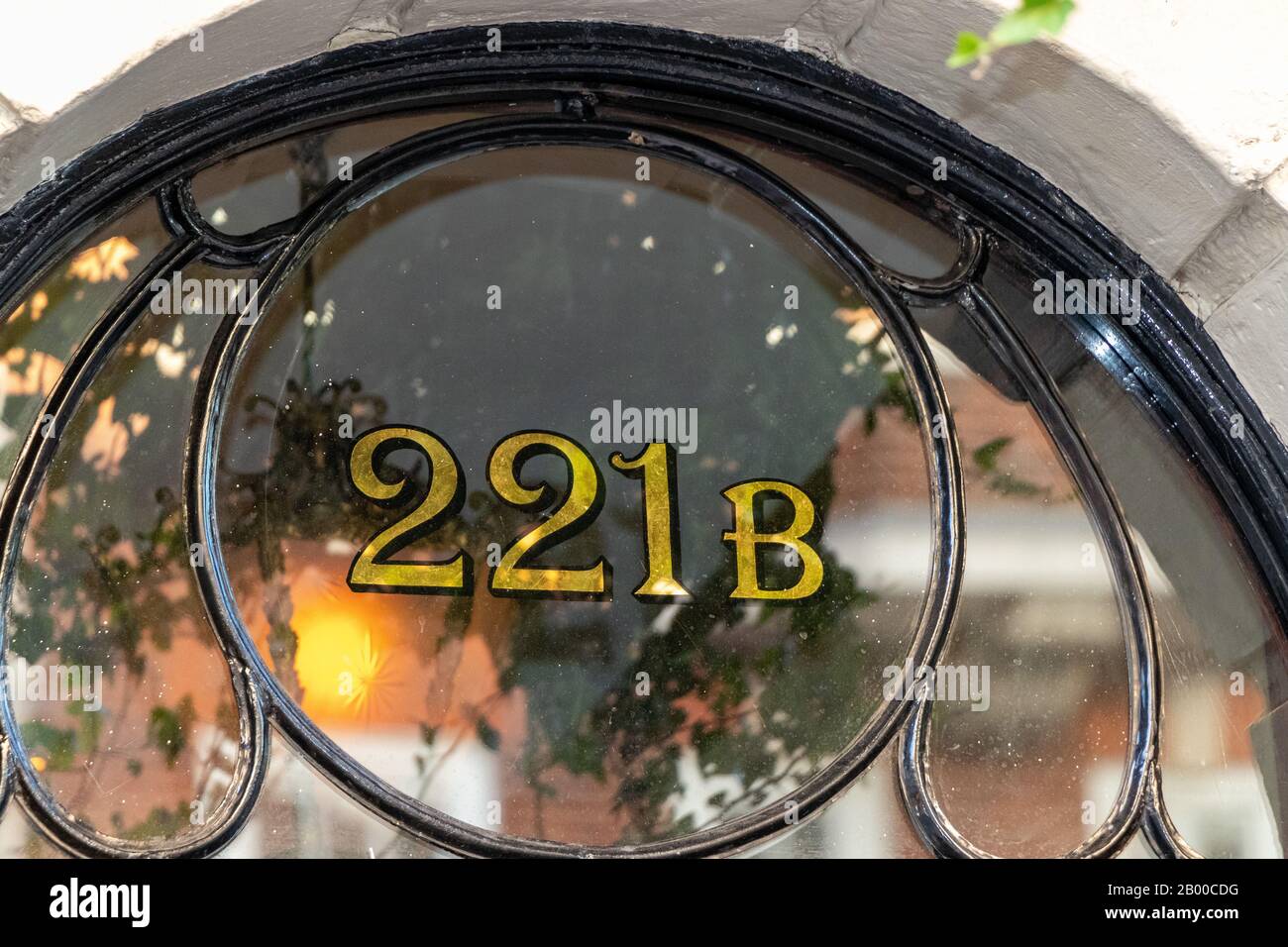 Sherlock Holmes Famous Front Door Address 221b Baker Street, Londra. Foto Stock