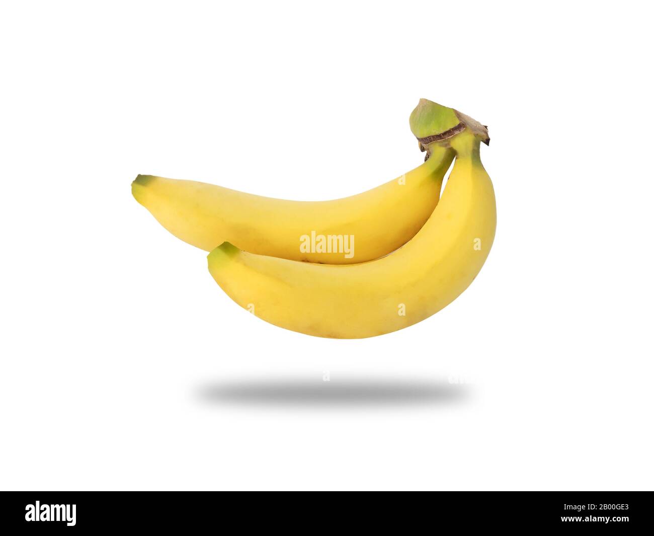 Grappolo di banane isolati su sfondo bianco Foto Stock