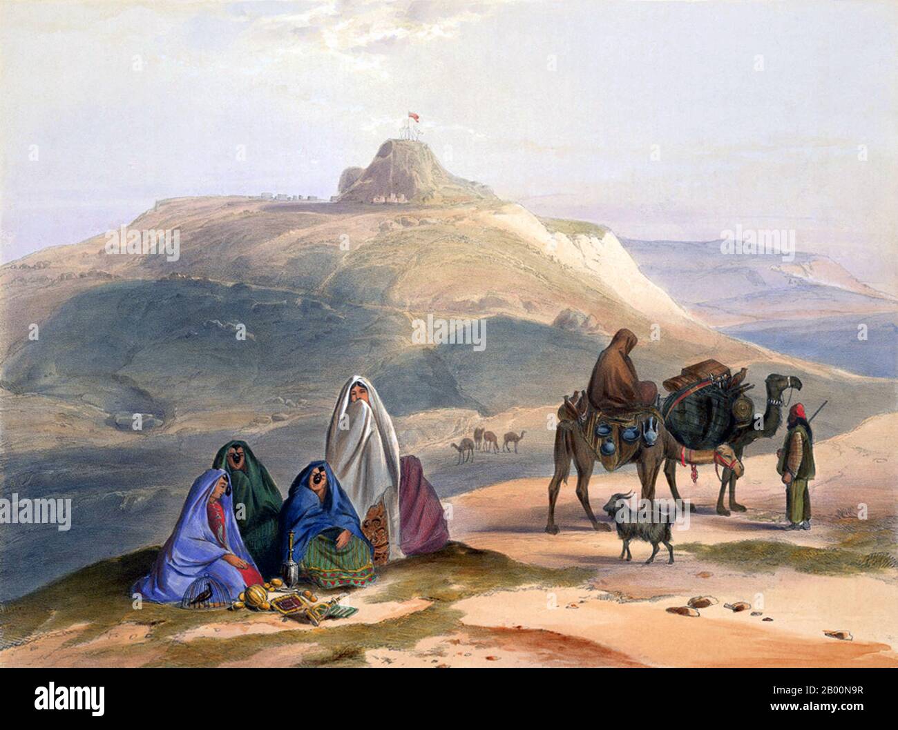 Afghanistan: 'Kelaut-i-Ghiljie'. Nomadi Ghilzai, litografia di 'Afghaunistan' di James Rattray (1818-1854), 1848. I Ghilzai sono una delle principali tribù Pashtun che si trovano in Afghanistan. Sono anche storicamente conosciuti come Ghilgies, Ghaljis, e forse Gharzais. Questi Pashtun sono situati principalmente nel sud-est dell'Afghanistan, tra Kandahar e Kabul, e si estendono verso est verso i Monti Suleiman in Pakistan. Sono la seconda confederazione tribale del Pashtun dopo i Durrani. Foto Stock