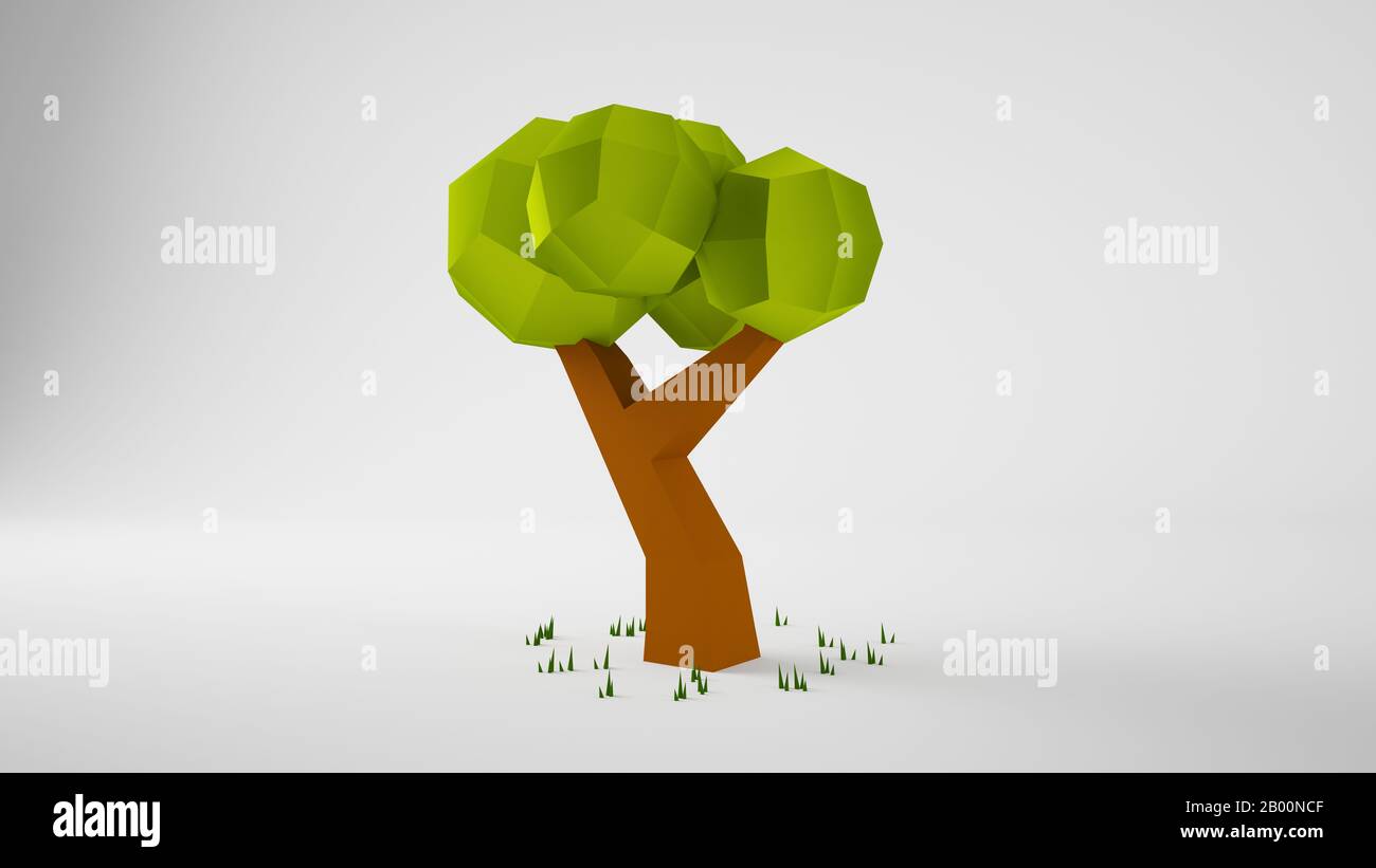 rendering 3d ad albero in polietilene basso Foto Stock