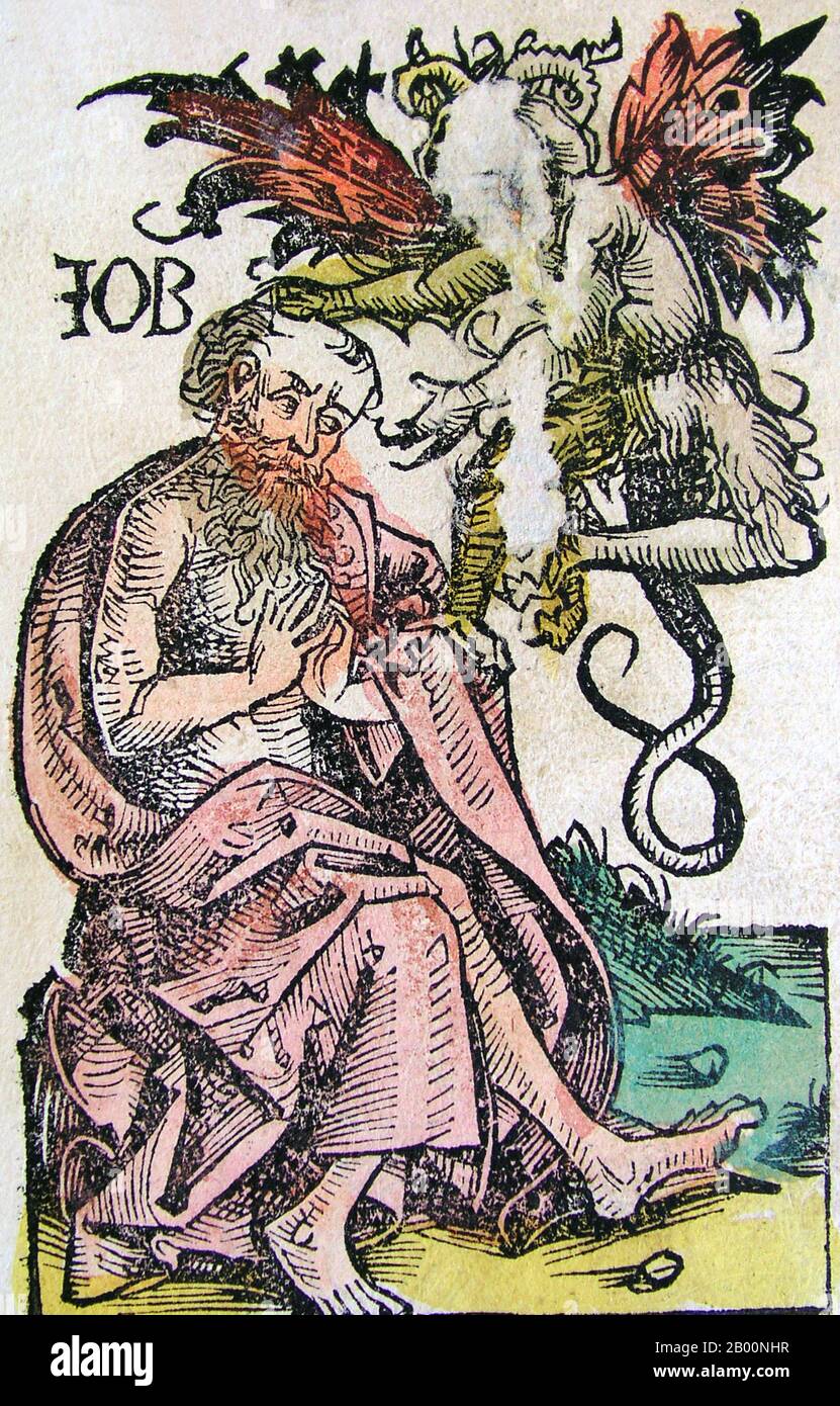 Germania: 'Lavoro'. La cronaca di Norimberga, di Hartmann Schedel (1440-1514), 1493. La Cronaca di Norimberga è una storia del mondo illustrata. La sua struttura segue la storia della storia umana come related nella Bibbia, compreso le storie di un certo numero di città occidentali importanti. Scritto in latino da Hartmann Schedel, con una versione in tedesco di Georg Alt, è apparso nel 1493. Si tratta di uno dei libri stampati in anticipo meglio documentati. È classificato come un incunabolo, un libro, un opuscolo, o un'ampia diffusione che è stato stampato (non scritto a mano) prima dell'anno 1501 in Europa. Foto Stock