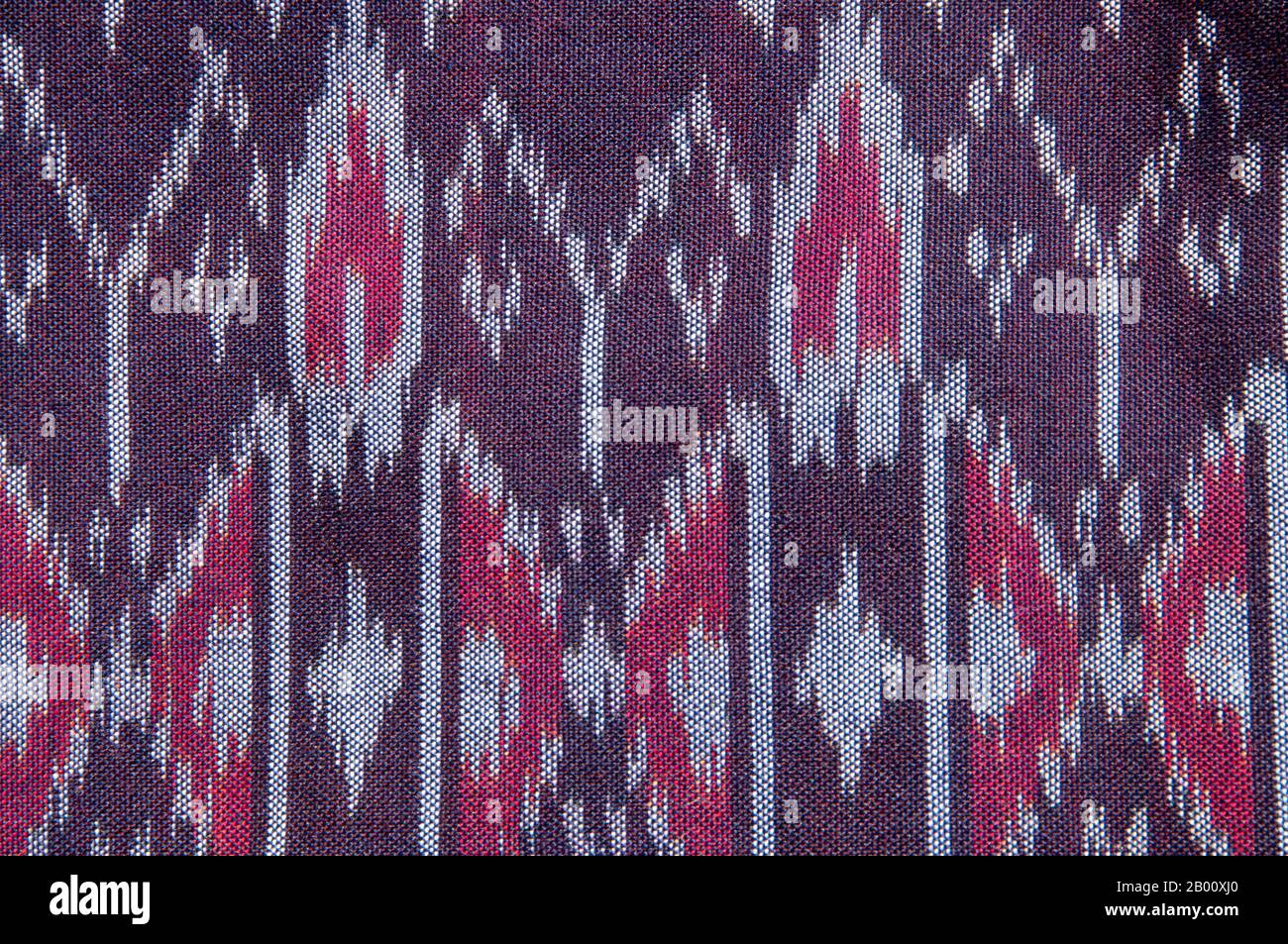 Thailandia: Tessuto nero Tai, Ban Na Pa Nat Tai Dam Villaggio Culturale, Provincia di Loei. La Diga di Tai o Tai Nero sono un gruppo etnico che si trova in alcune parti del Laos, Vietnam, Cina e Thailandia. I parlanti di Tai Dam in Cina sono classificati come parte della nazionalità dai insieme a quasi tutti gli altri popoli Tai. Ma in Vietnam loro viene data la propria nazionalità (con il Tai Bianco), dove sono classificati come la nazionalità Thái (che significa popolo Tai). La diga di Tai ha origine dalle vicinanze di Dien Bien Phu in Vietnam. Foto Stock