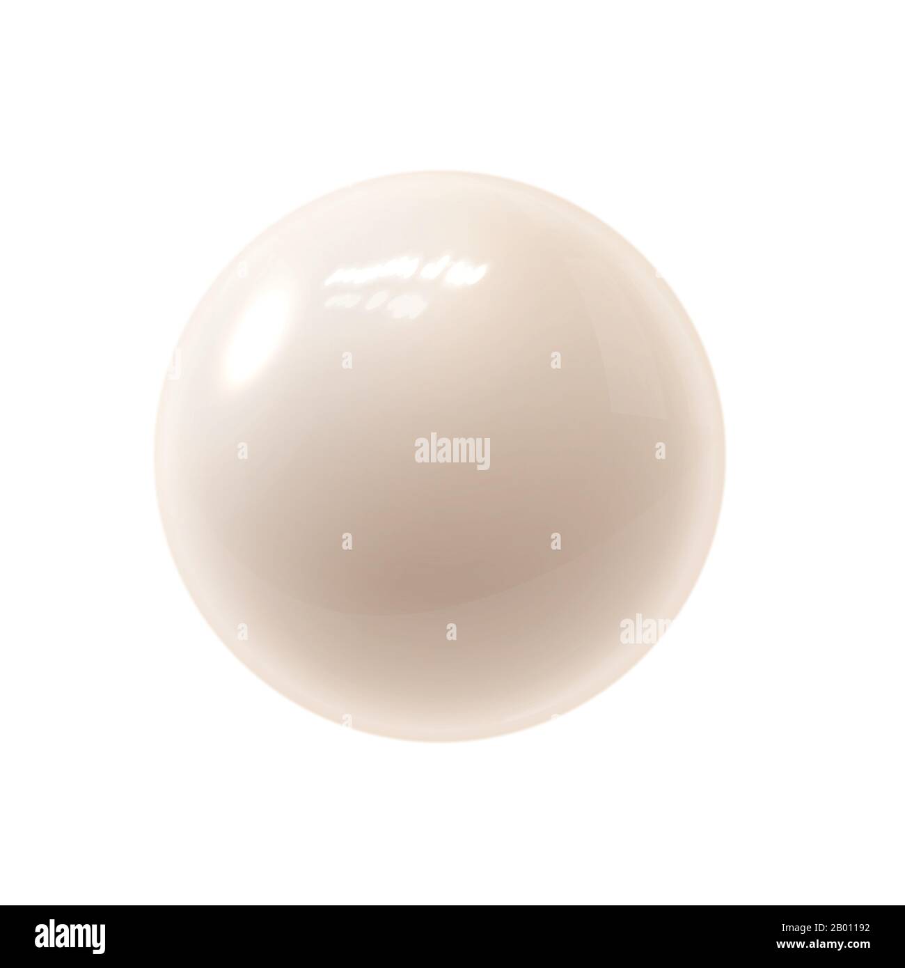 Immagine vettoriale realistica White Ivory Billiard Ball isolata su sfondo bianco Illustrazione Vettoriale