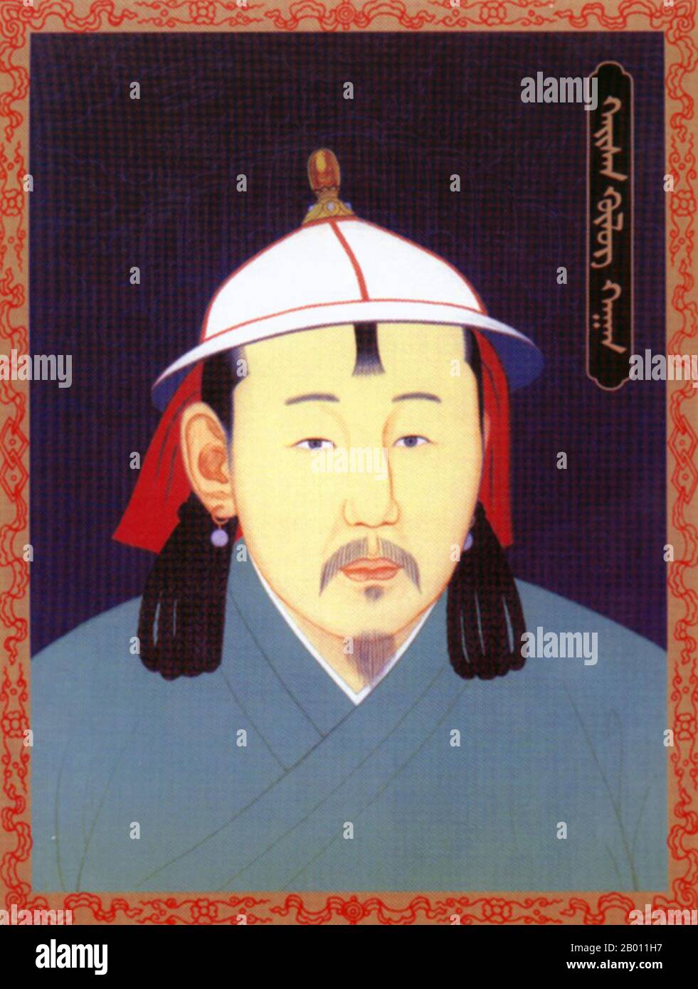 Mongolia/Cina: Kulug Khan (r.1307-1311), VII Khagan dell'Impero Mongolo; III imperatore Yuan Wuzong, XX secolo. Kulug Khan (Mongoli, 4 agosto 1281 – Mongolia, 27 gennaio 1311) è stato un imperatore della dinastia Yuan, considerato il settimo Khagan dei Mongoli. Anche Haisan Huleg Khan, il figlio di Darambal, il figlio di Chingem, è nato nel 1281, l'anno del serpente bianco. Fu incoronato sul trono nel 1308, anno del maiale bianco. Foto Stock